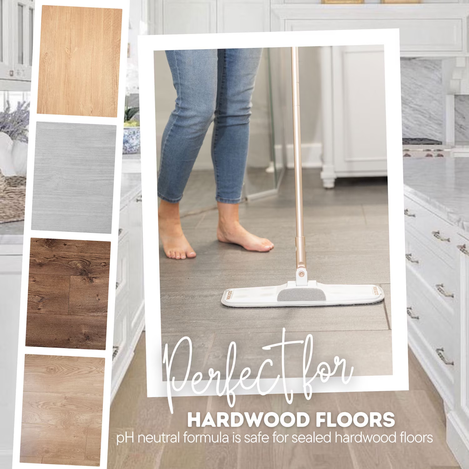 2 Pack Quick Shine Hardwood Floor Luster 64oz PFAS Free Floor Polish and Finish