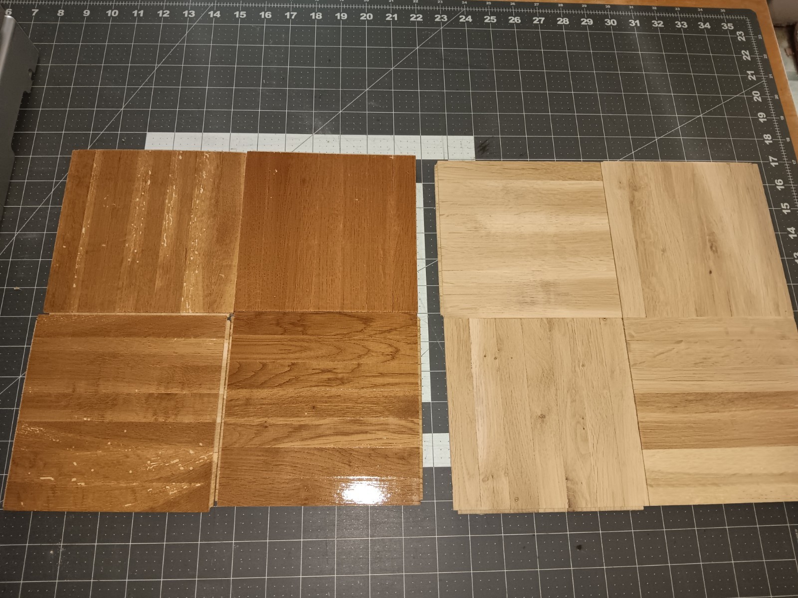 IMPERFECTS 20 Sq. Ft. CABIN GRADE Wood Borer WHITE OAK Parquet Flooring Unused