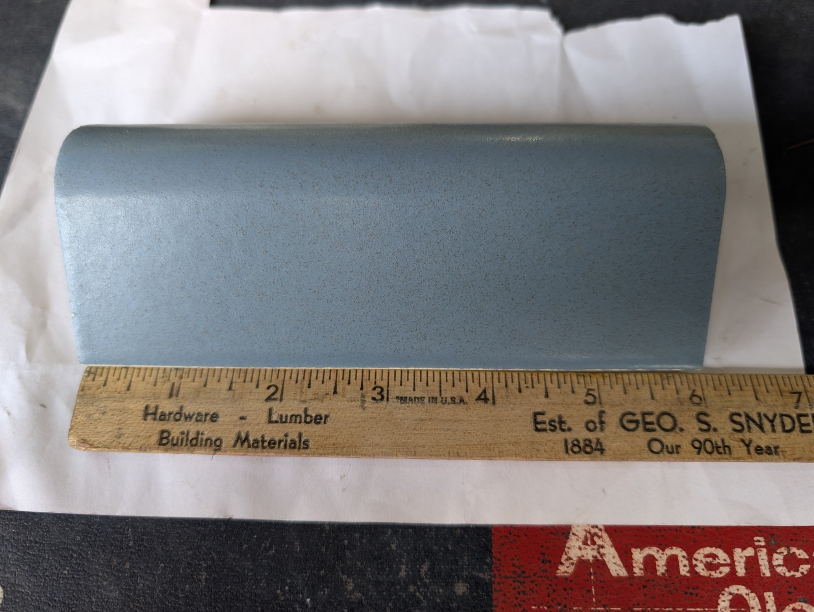 1 pc American Olean Vintage 618 Suedetones Cadet Blue Counter Trim V cap A8262