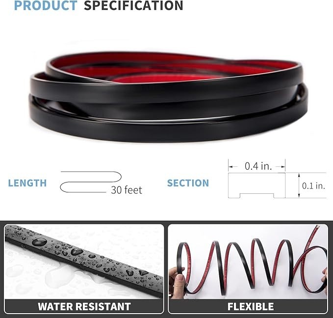 Art3d 30ft Peel & Stick Flexible Vinyl Trim Molding for Tile Edge Backsplash