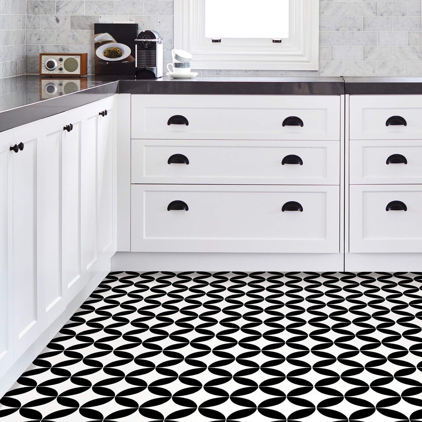 Black Starlight Peel Stick Floor Tiles FP3301 Home Improvement Accessories