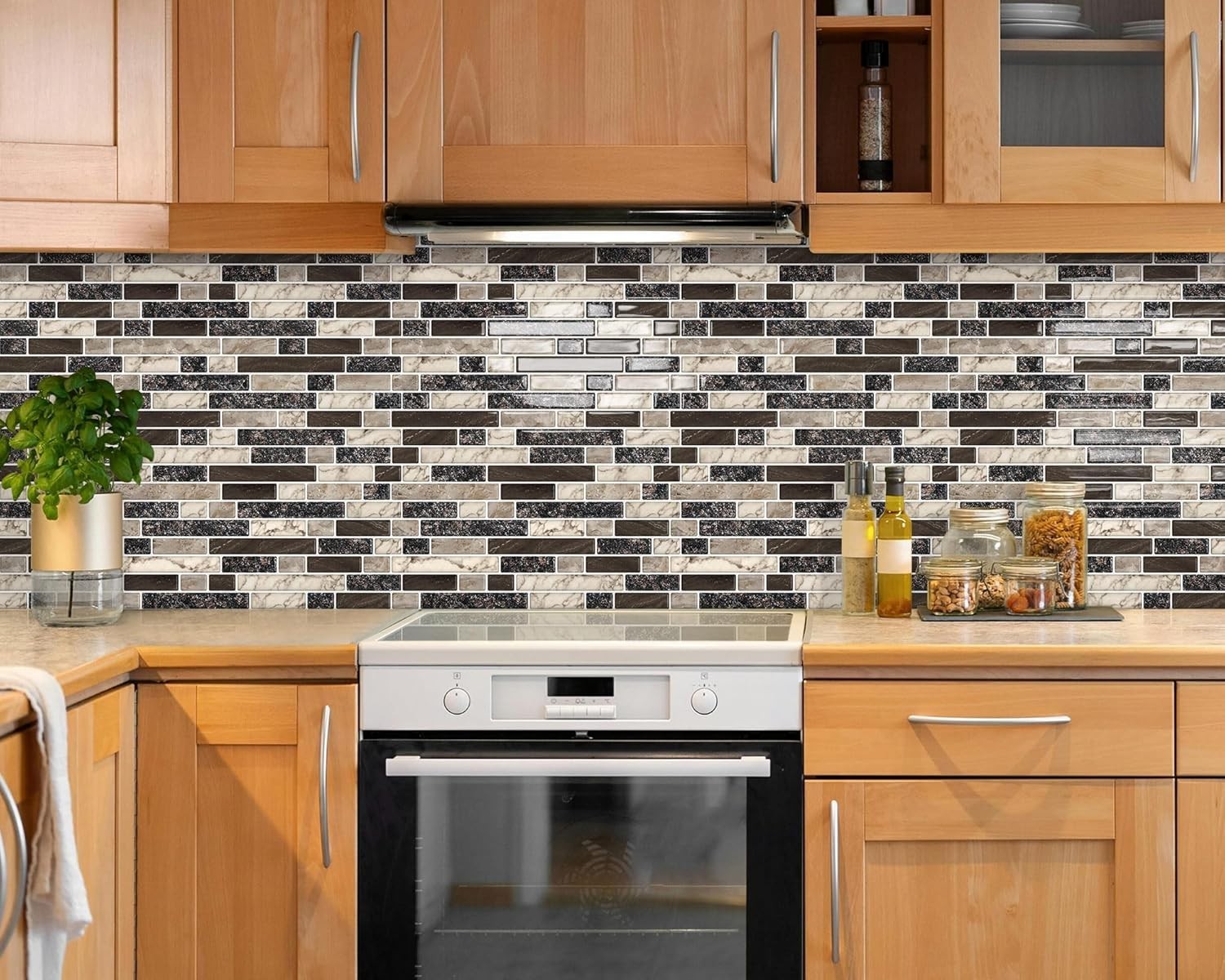 Thick Peel and Stick Backsplash Tile 12″X12″ 3D Self Adhesive Marble Tiles for K