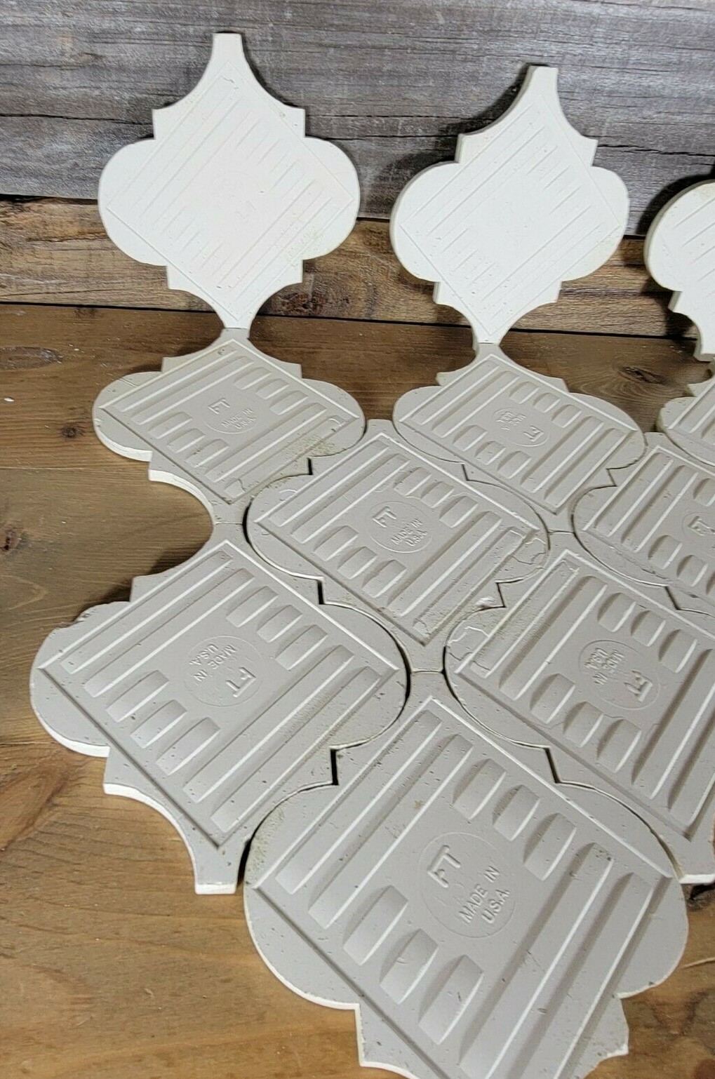 Vtg Salvage Florida Ceramic Arabesque Wall Tile FT USA 5 1/2″ Olive Drab Lot 12