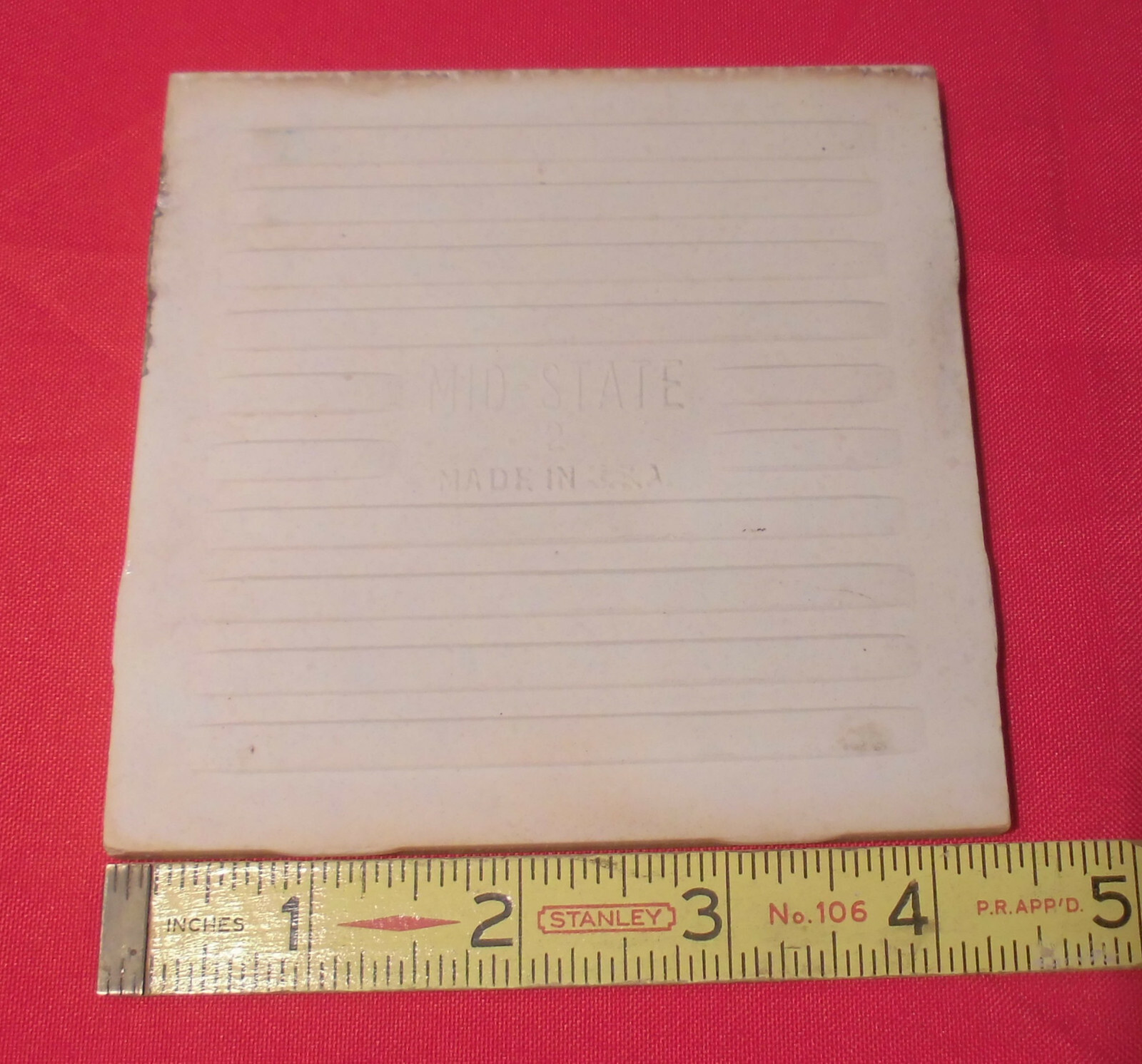 1 pc. Pink Mist – Peachy: Glossy Surface Bullnose Tile: 4-3/8″ Mid-State Co.