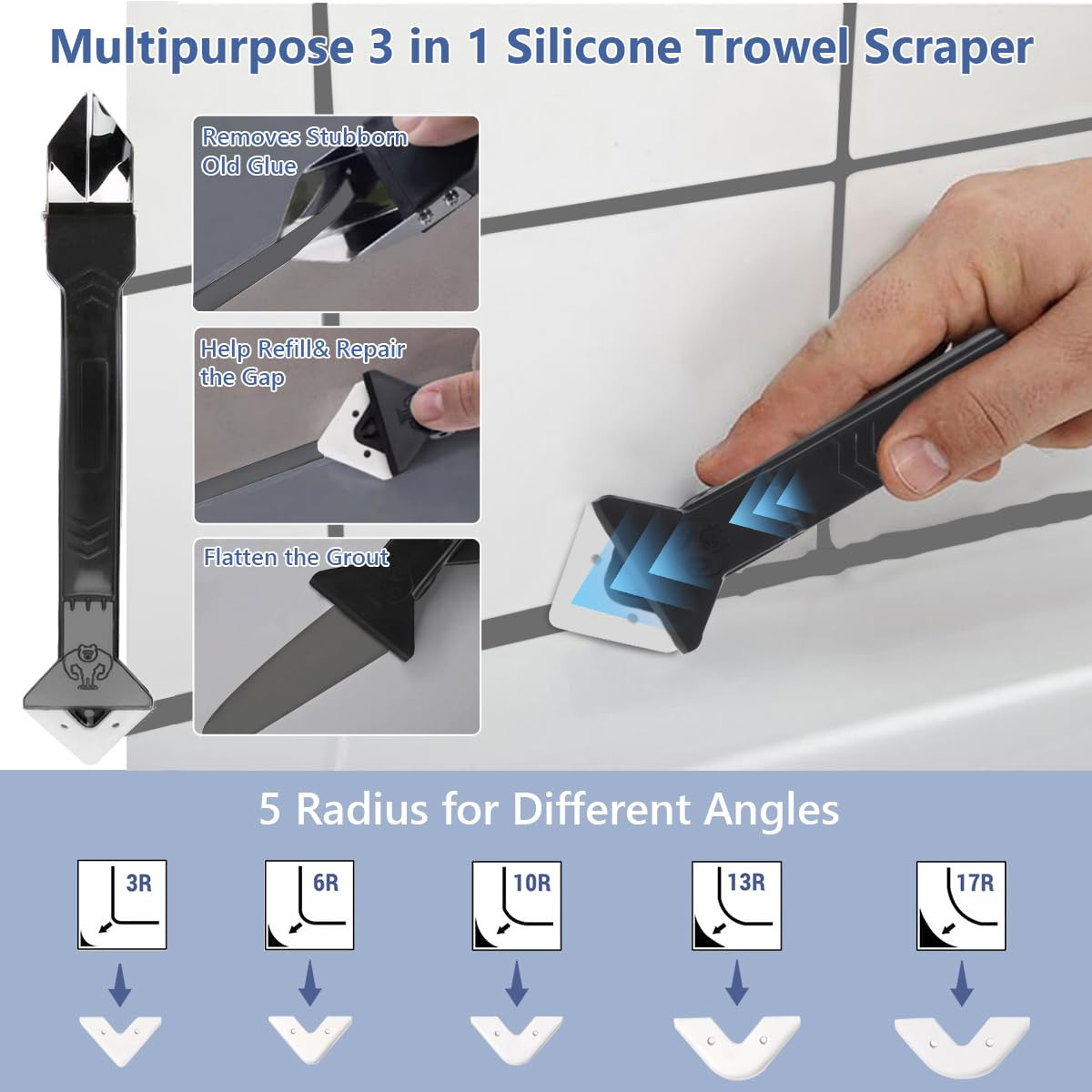 Tile Grout Repair Kit – Grout Filler, Grout Repair Paste with Silicone Trowel…