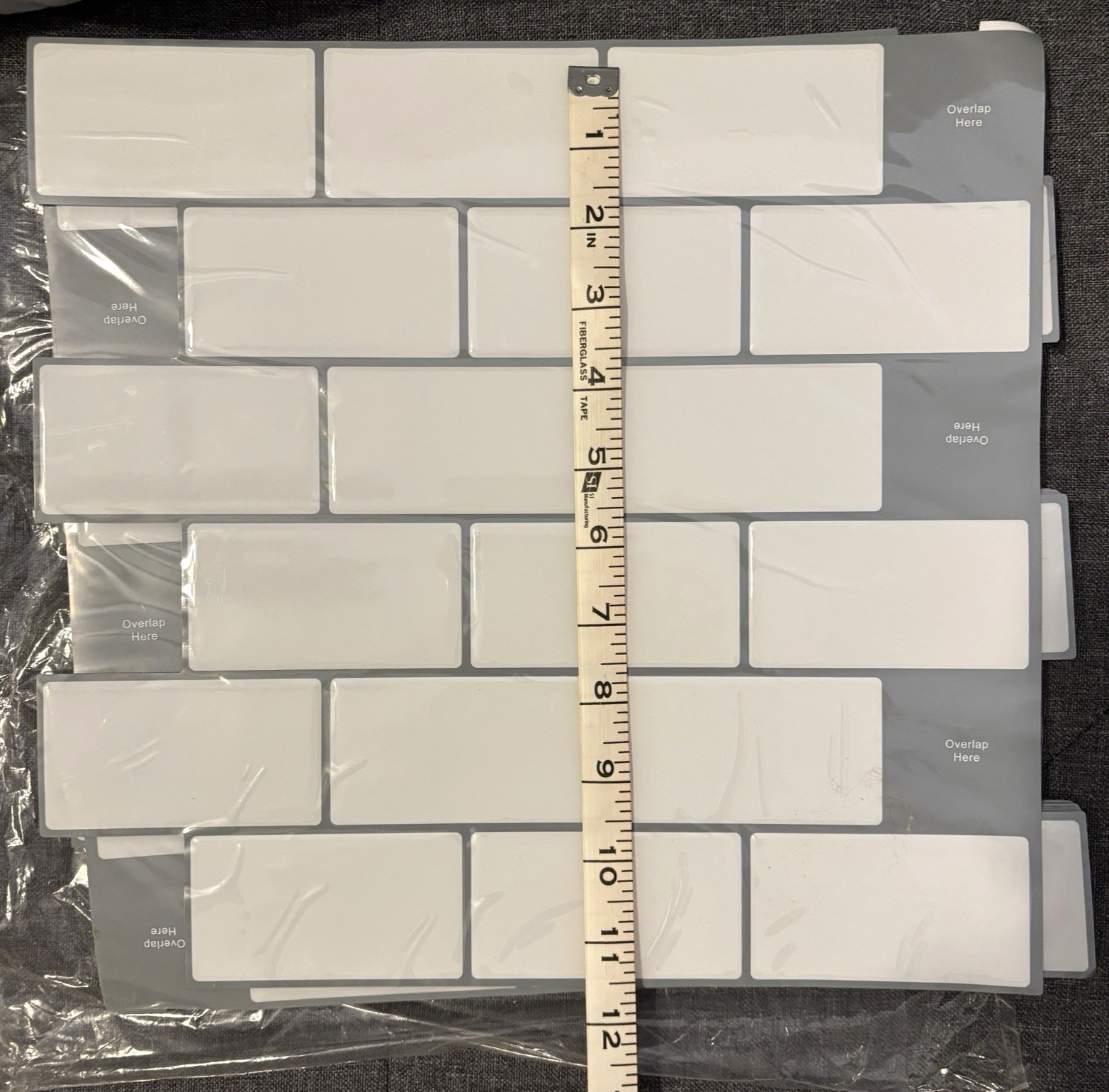 New STICKGOO Premium Peel & Stick 3D Wall Tile Panels 10 Sheets White Gray Grout
