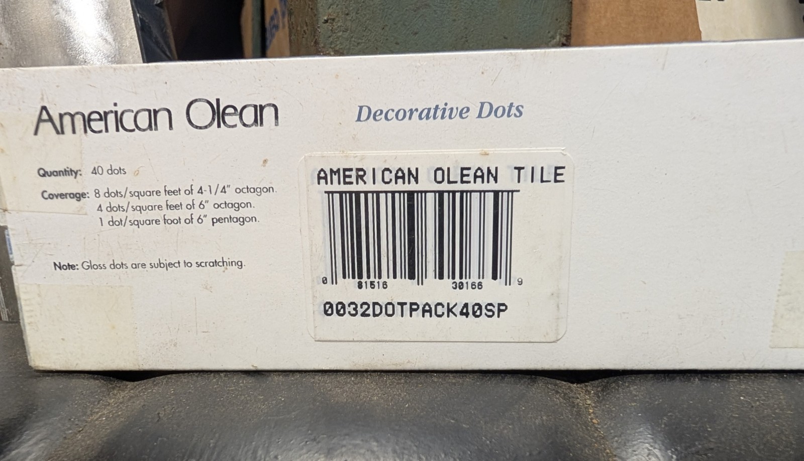 American Olean 0032 Dk Wedgewood Blue 1 3/8″ ceramic tile Dot pack of 40 pieces