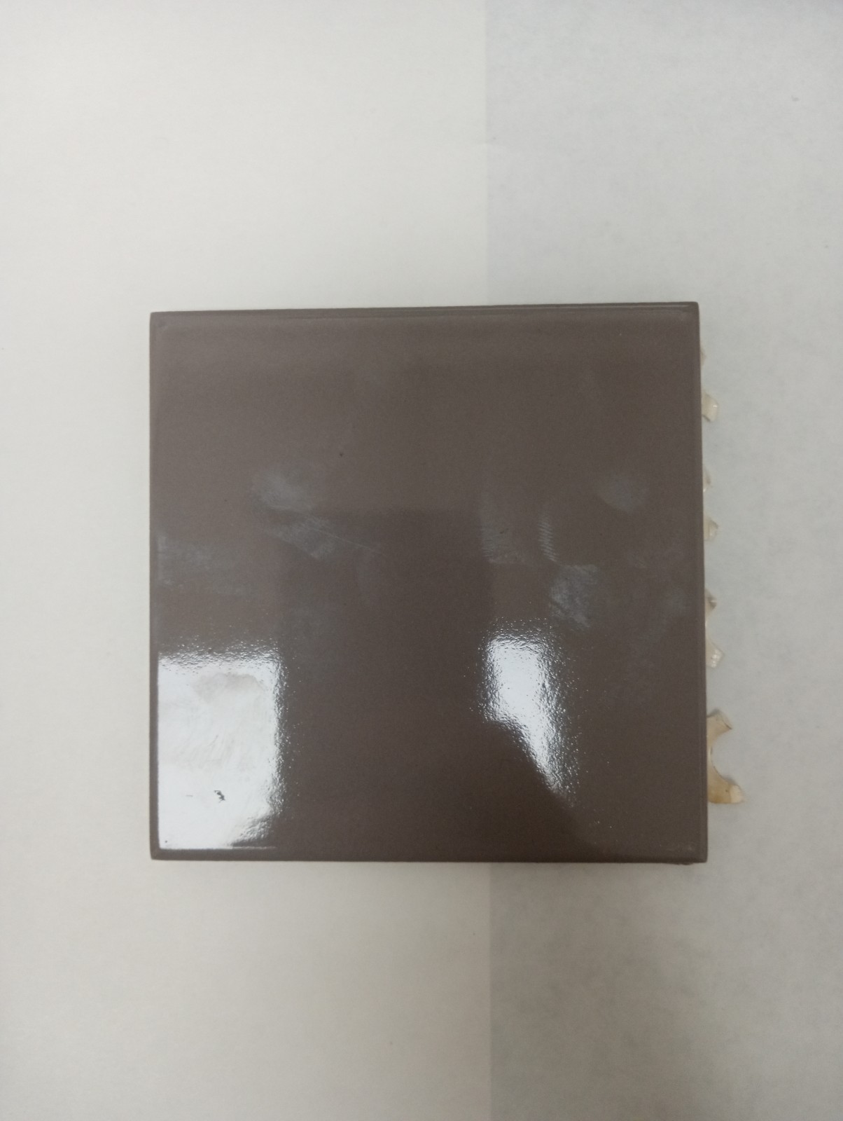 4×4 Tile Glossy Greige Square Wall Remodel Ceramic C#563-454 Sample