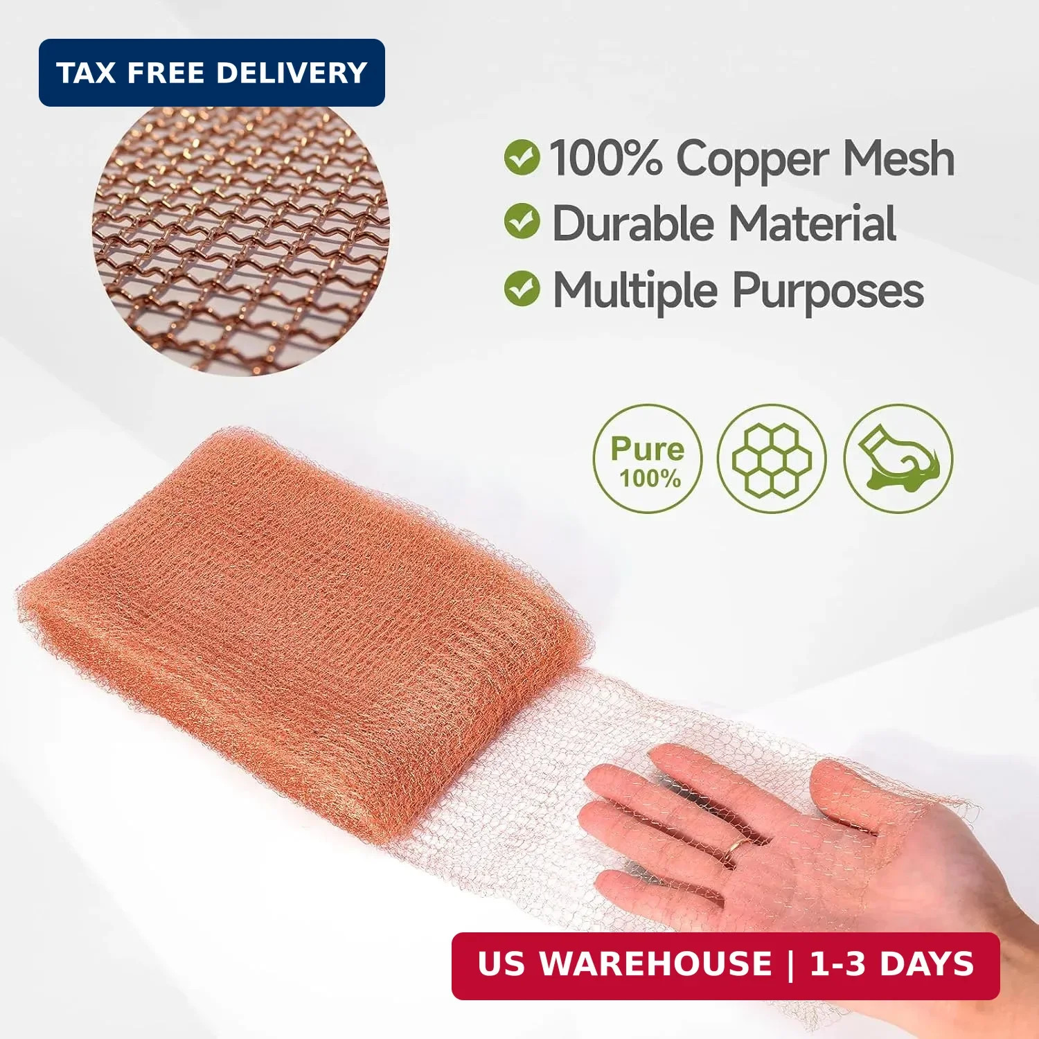 5th Gen Copper Mesh Rodent Control Set, 4in x 30ft Premium Pure Copper Wool | Ru