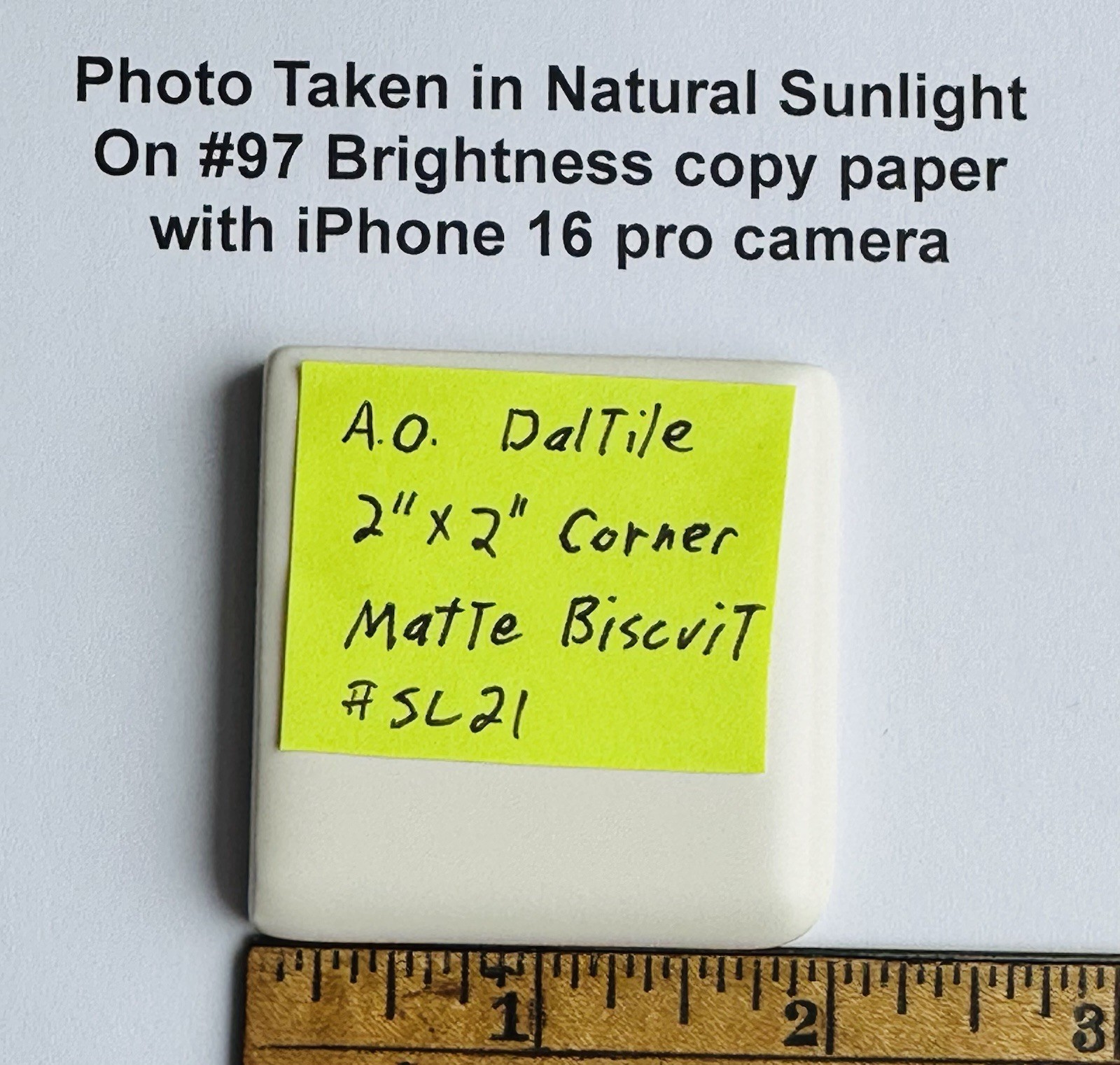 1 pc. Matte Biscuit 2″ X 2″ X 5/16″ Ceramic Surface Bullnose Corner Tiles, NEW
