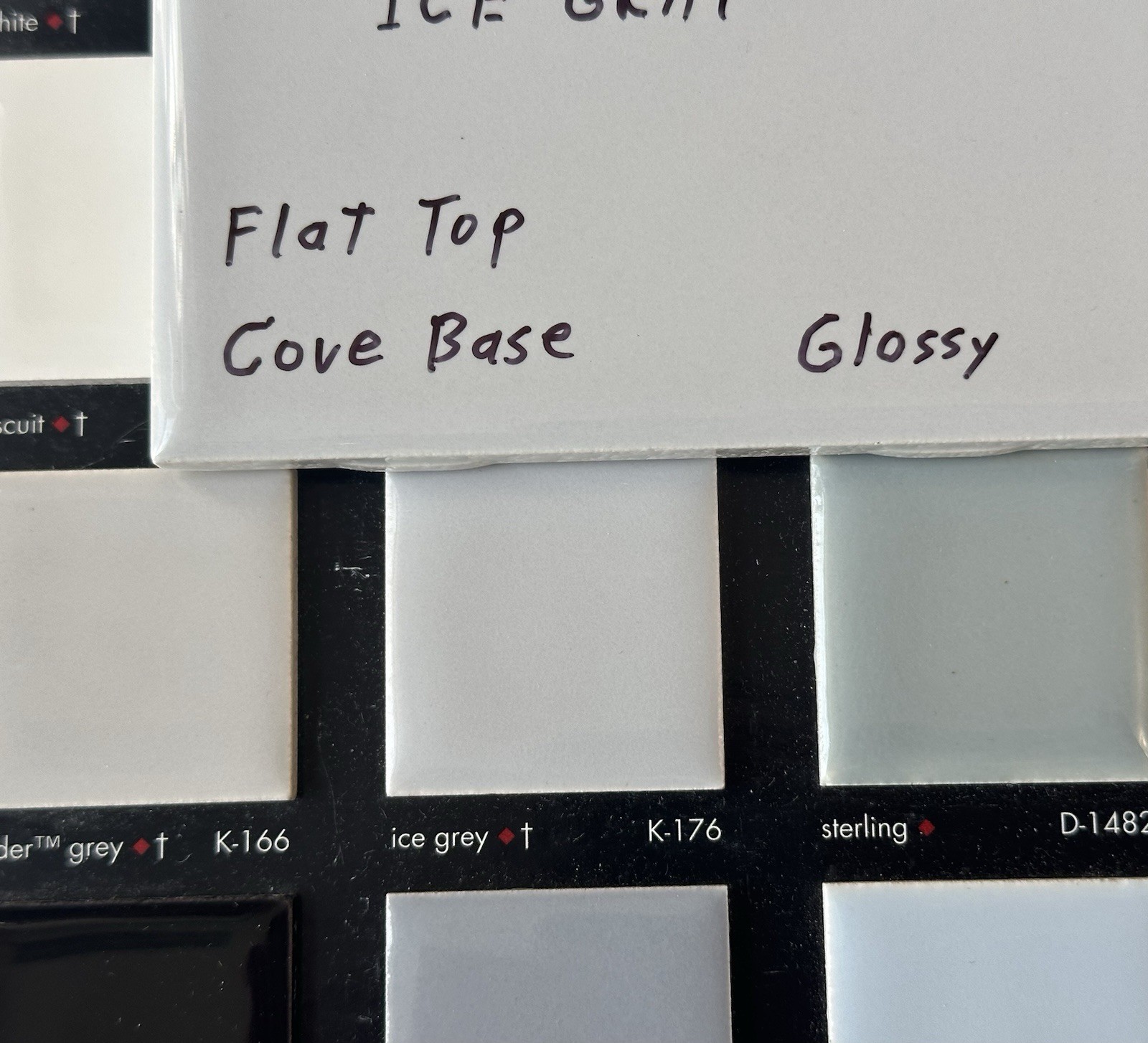 1 pc. Gloss Ice-Gray: stack-on-top Cove Base Ceramic Tile, 4-1/4″ by Daltile NEW