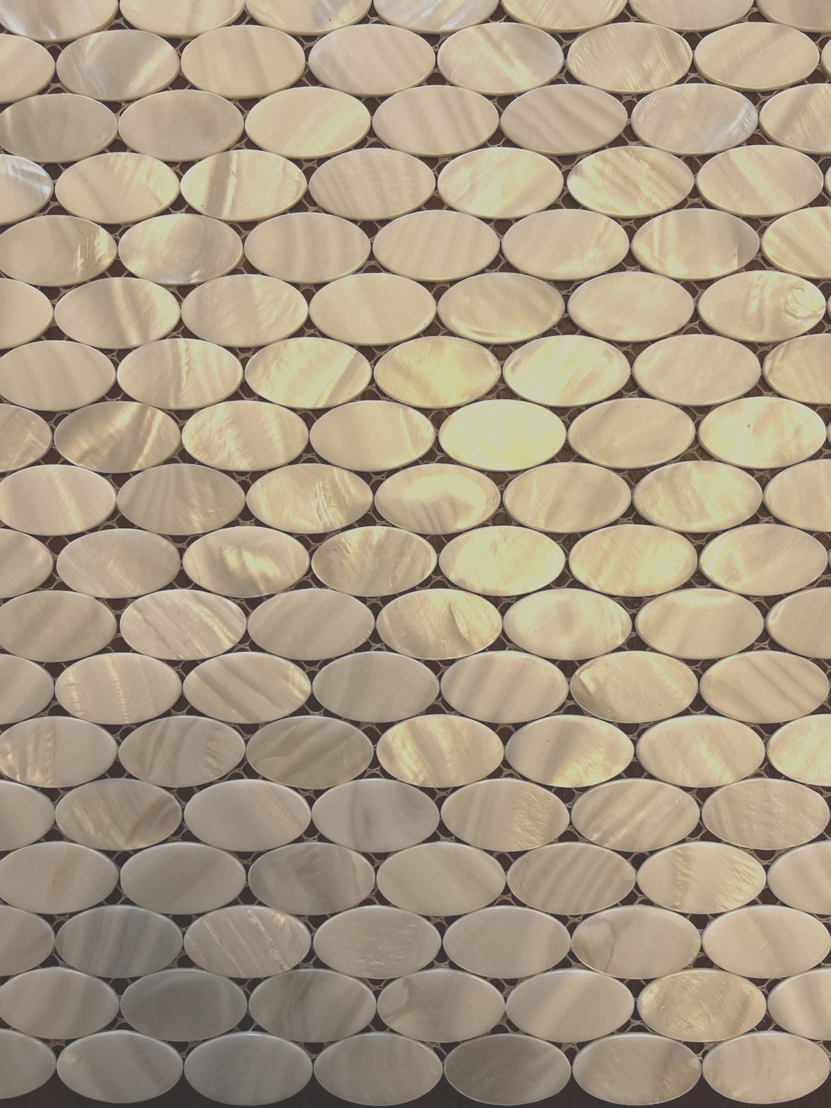 10 Mother of Pearl Real Sea Shell Mosaic Tile 12″x12″ Sheet 1″ Oval Tiles