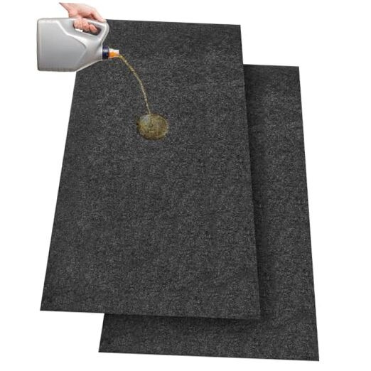 Pcs Oil Spill Mat Set (36″×60″) – Complete Garage Floor Protection – Front & 2