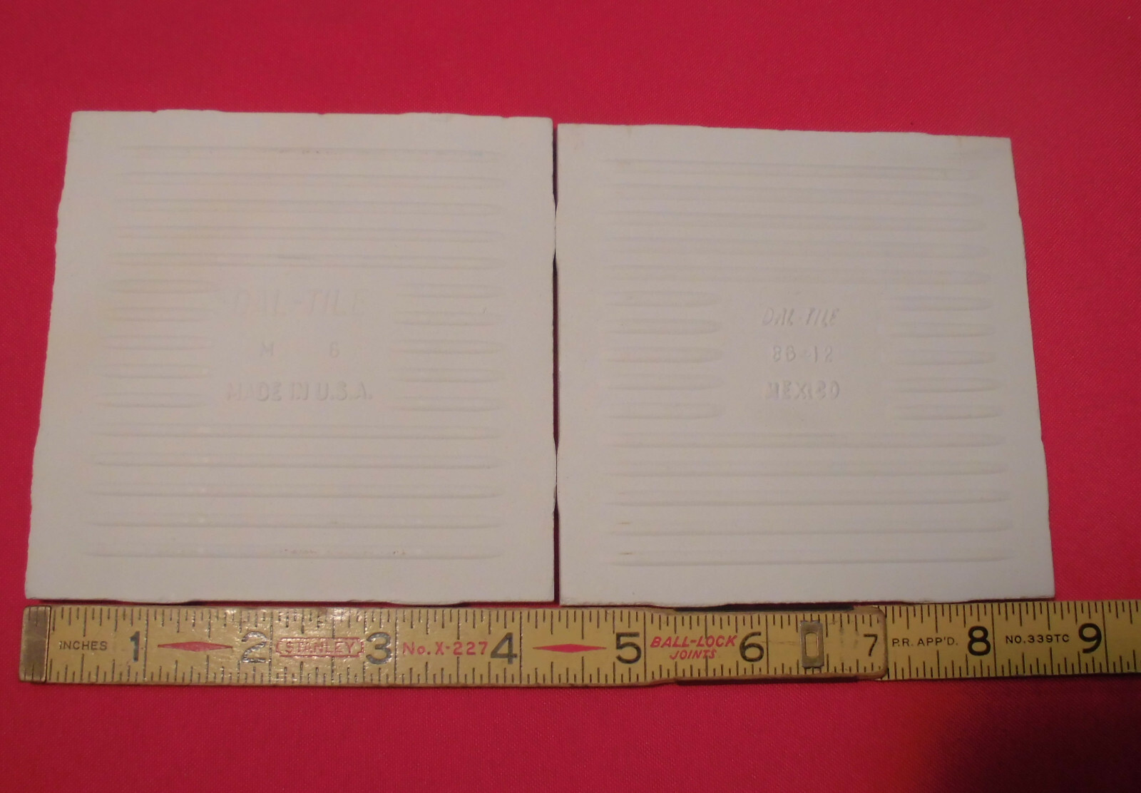 1 pc. *Almond-Dal-Dura* Ceramic Tile; Daltile 4-1/4″ Crystall Glaze; New 1990’s