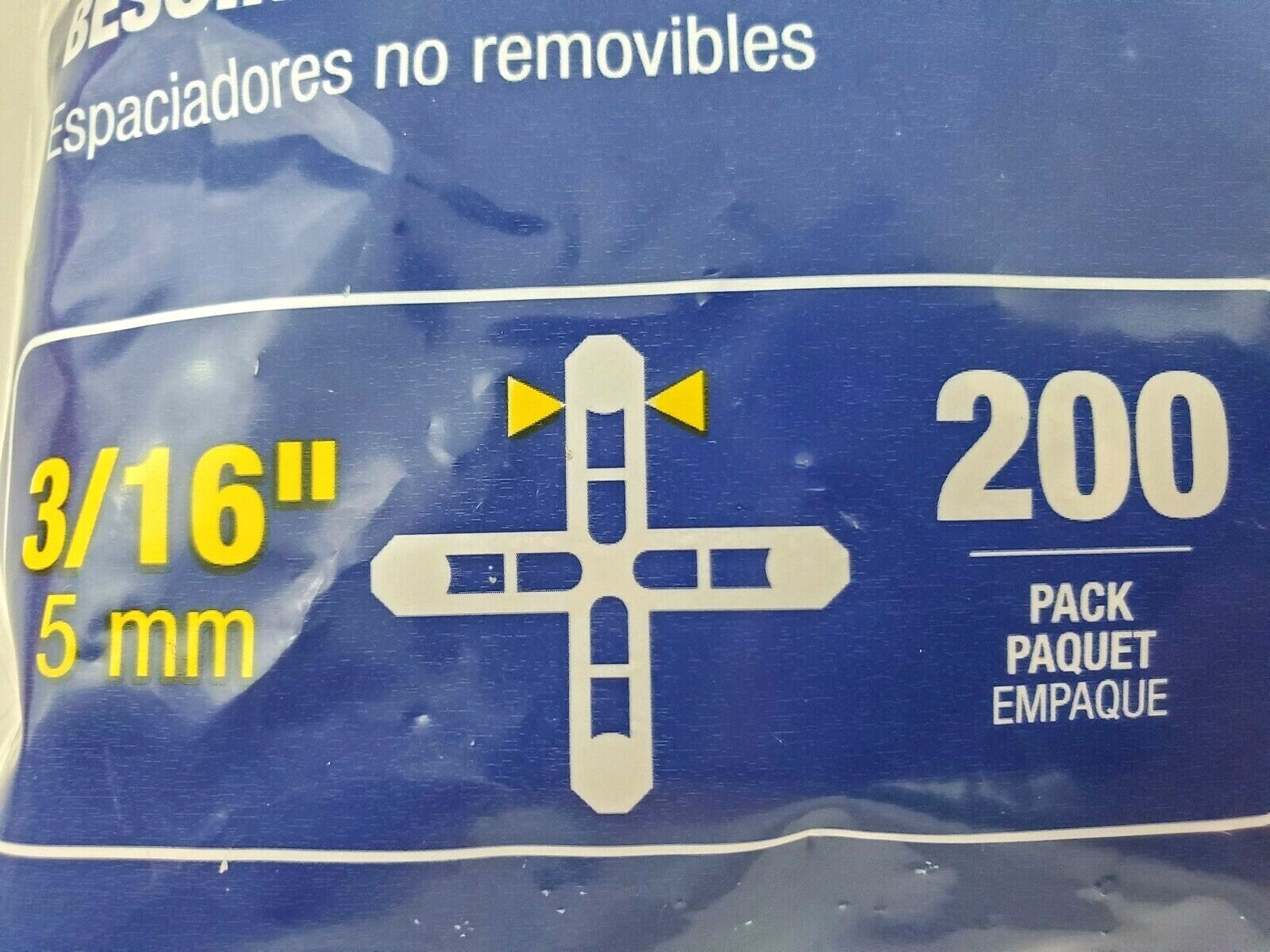 Lot of 2 QEP 10332 Packs of 200 3/16″ Hard Leave-In Tile Spacers