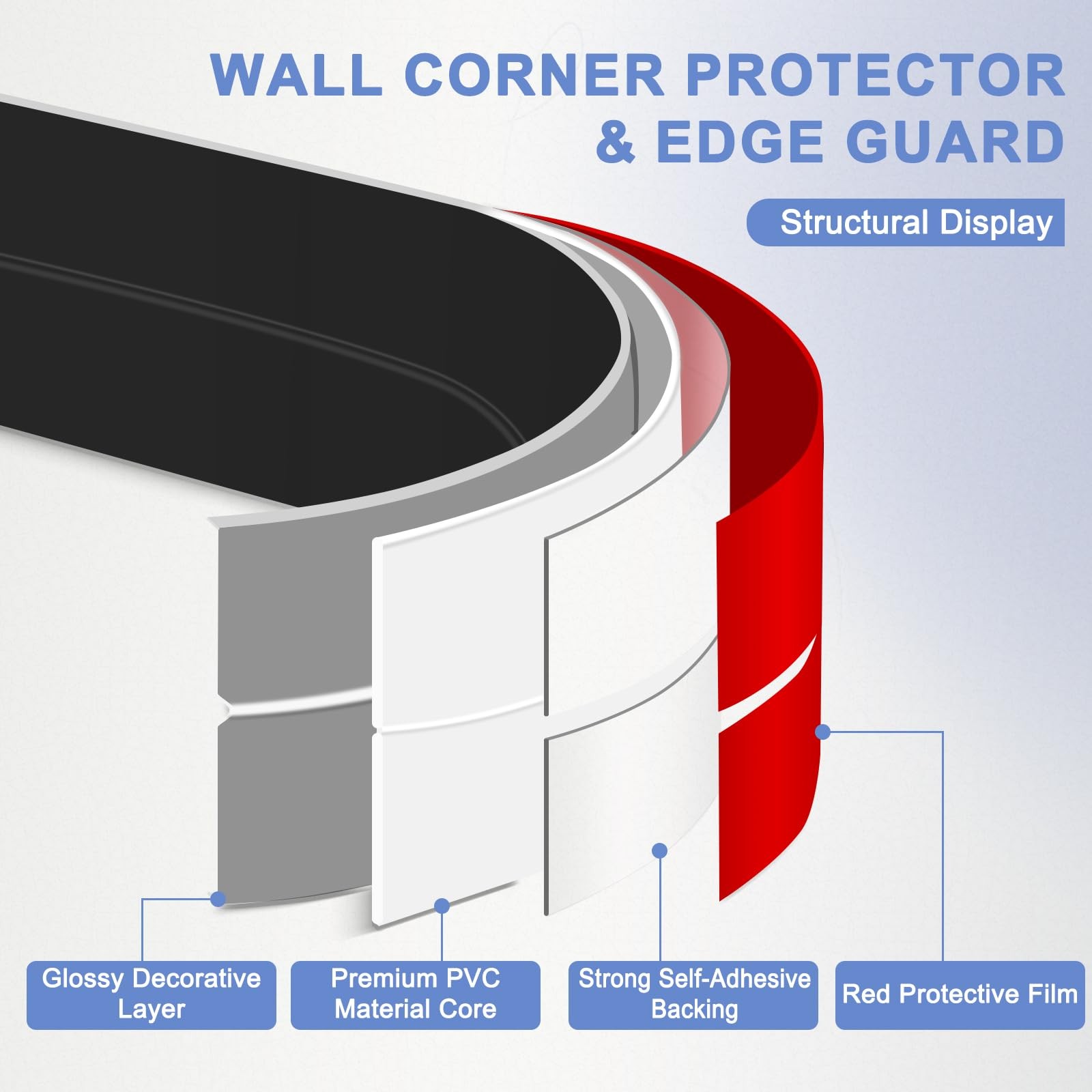 Flexible Wall Corner Protector Moulding Trim Peel and Stick Wall Corner Guards