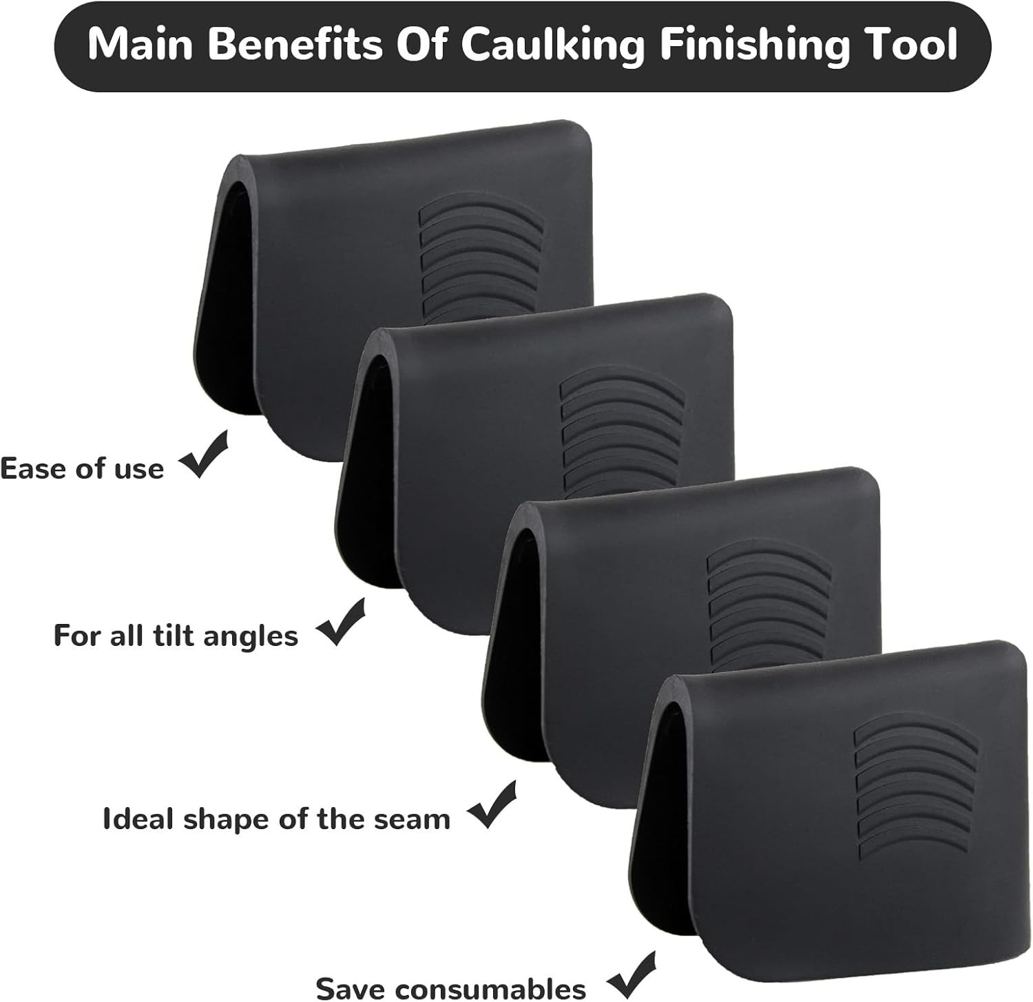 4 PCS Caulking Grout Applicator Tool, Manual Caulk Grout Tool, Tile Grout Tool B