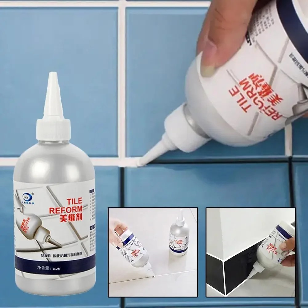 Waterproof Tile Grout Repair & Filler: White 150ml for Kitchen & Bathroom Gaps