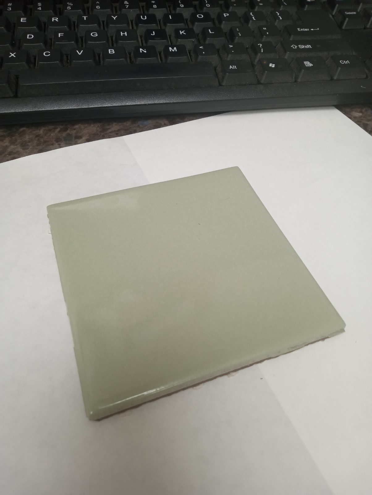 4×4 Tile Glossy Sage Square Wall Remodel Ceramic C#551-435 Sample