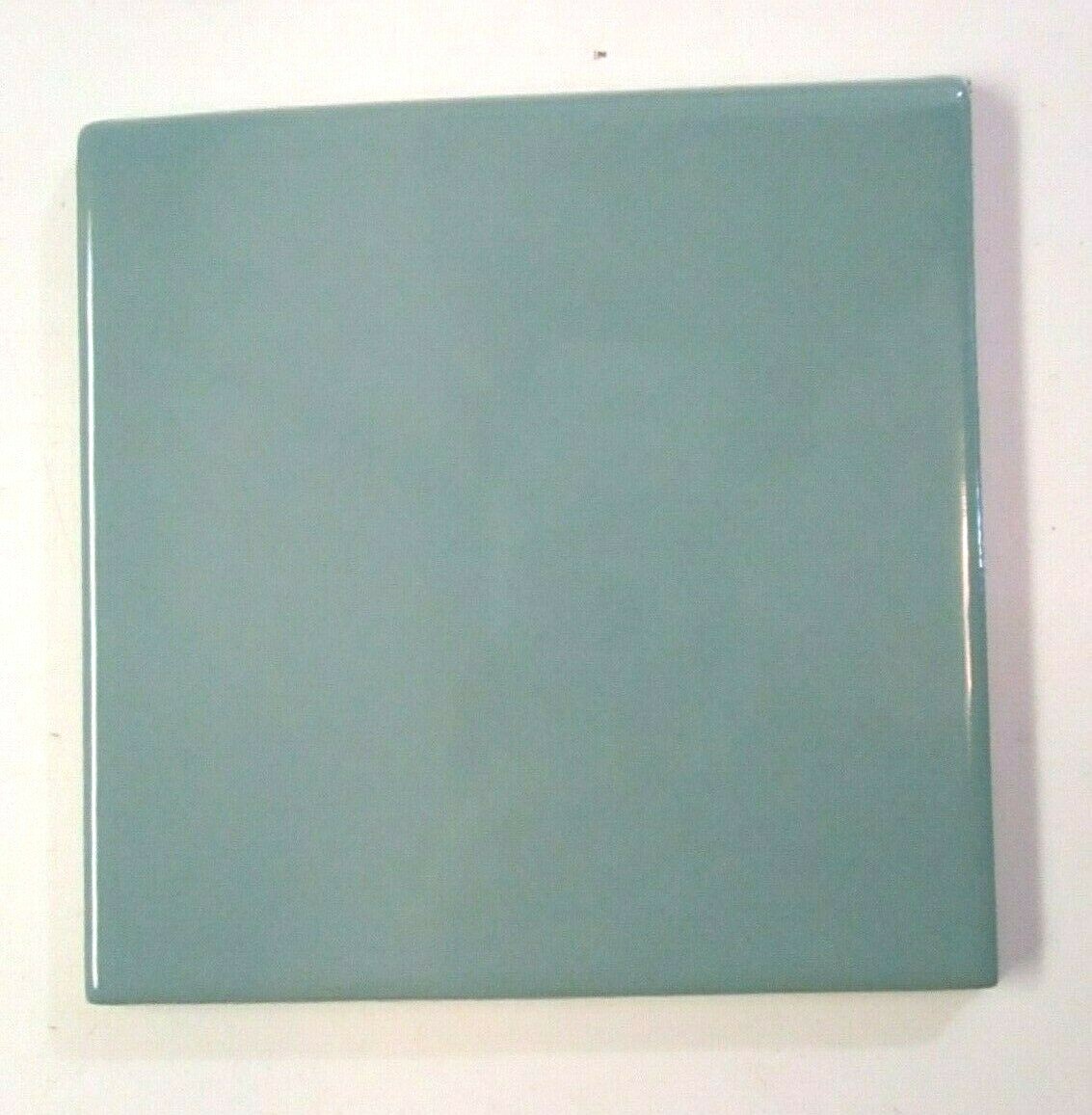 1 Bullnose Wall Tile Summitville USA ’60 Ceramic 3-7/8″ Mid Teal Green Gloss MCM