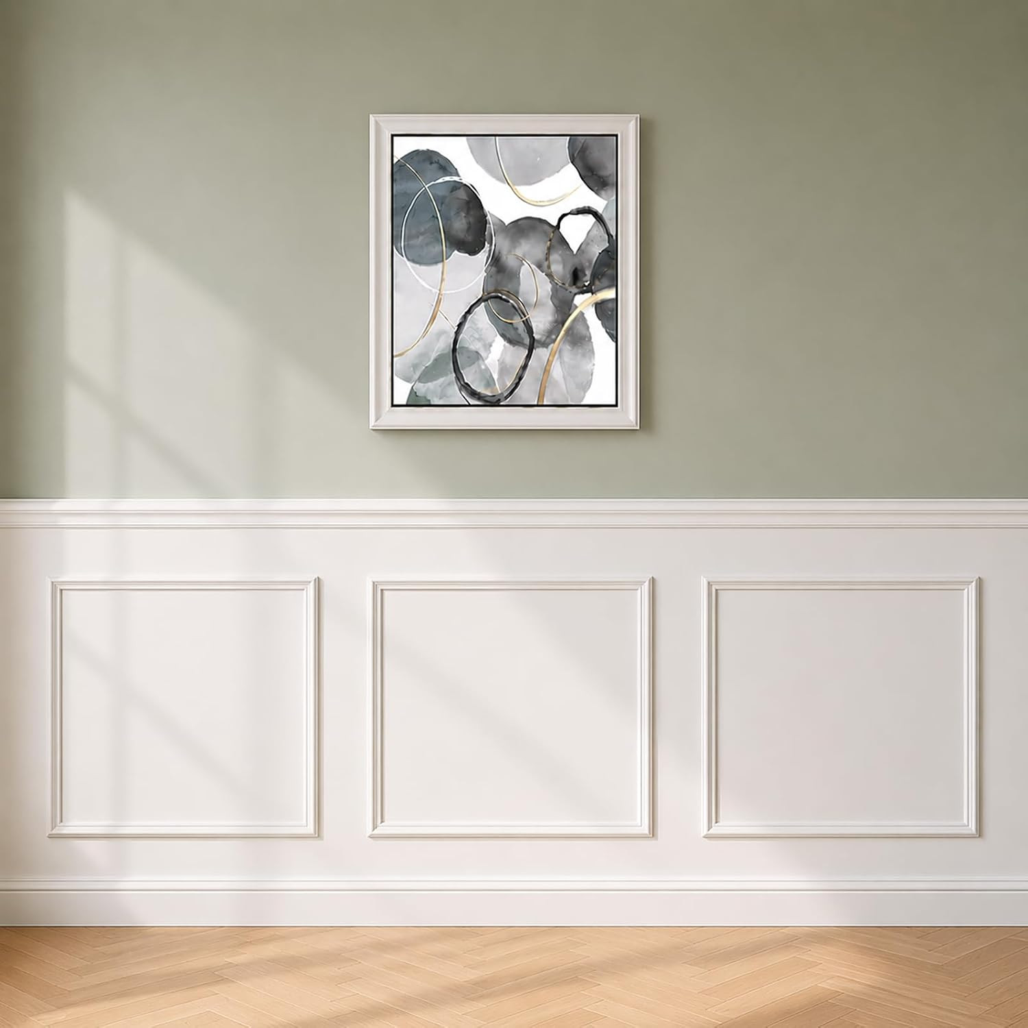 3 Set Peel and Stick Wall Molding Kit,Pre Cut Wainscoting Panels,24X32In | Self