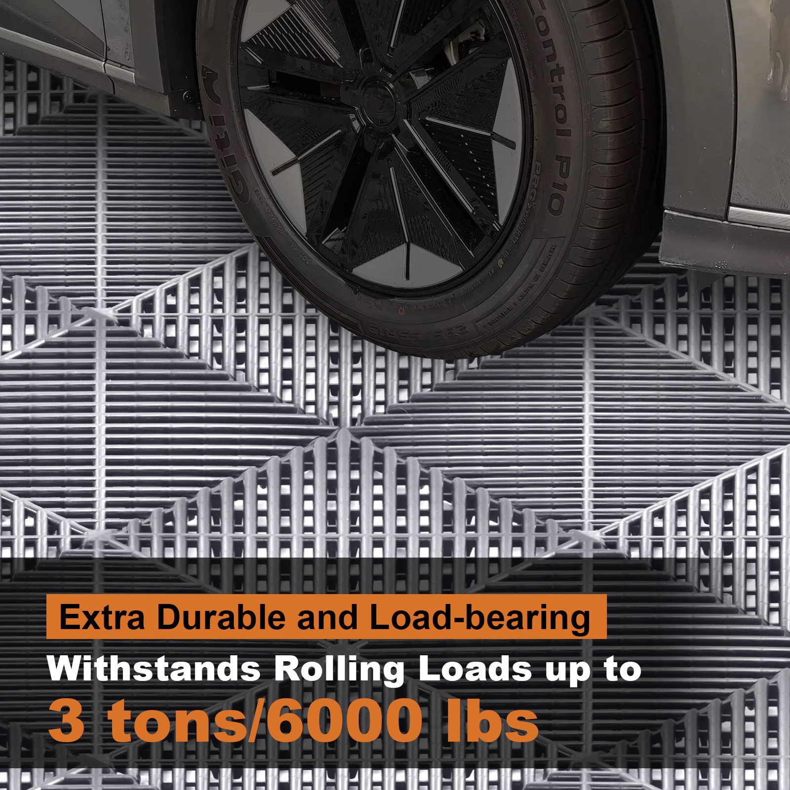 40 Packs Interlocking Garage Floor Tiles Vented Water Drainage 15.75×15.75”