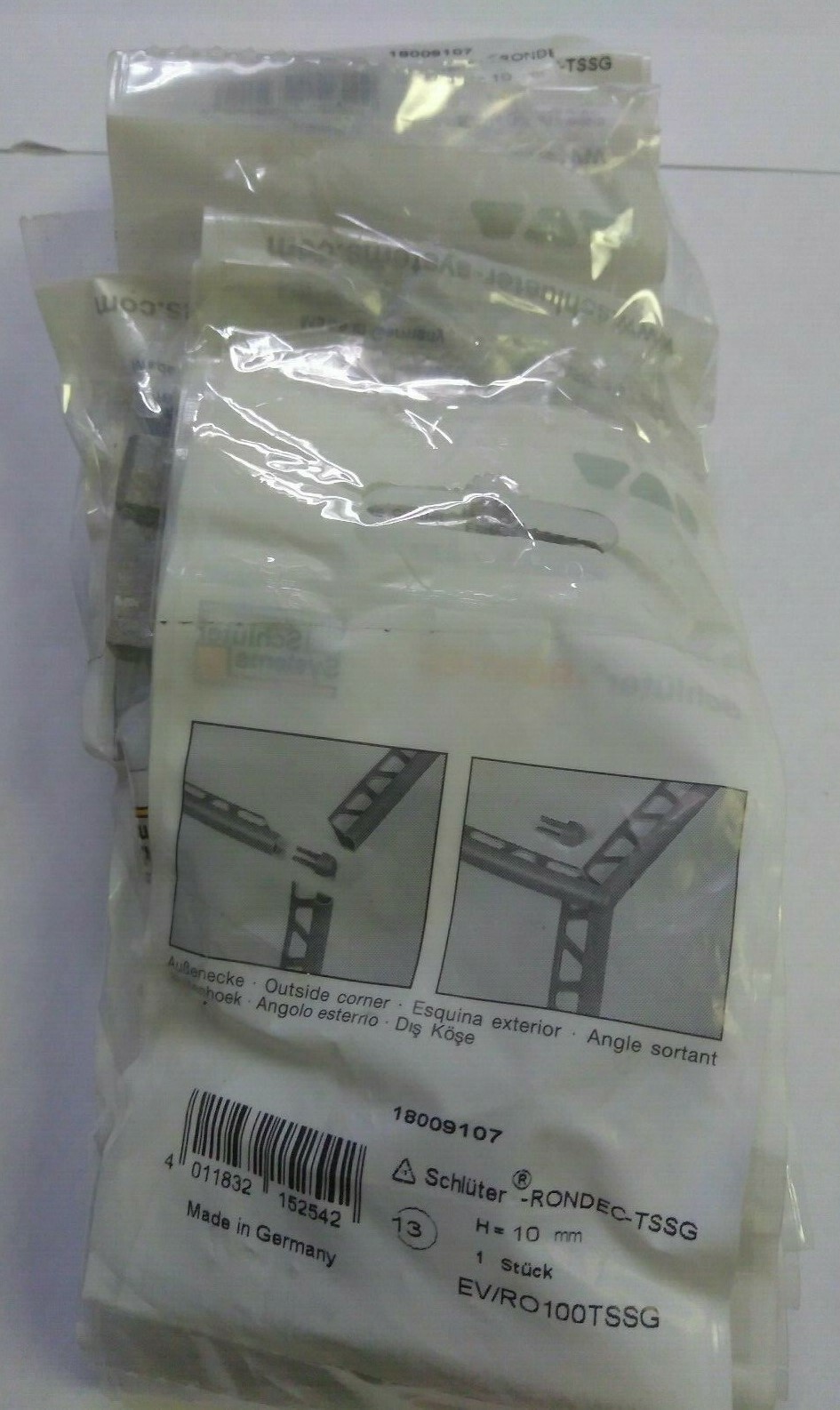 NEW Schluter Systems Rondec Aluminum Tile Edge Trim EV/RO100TSSG
