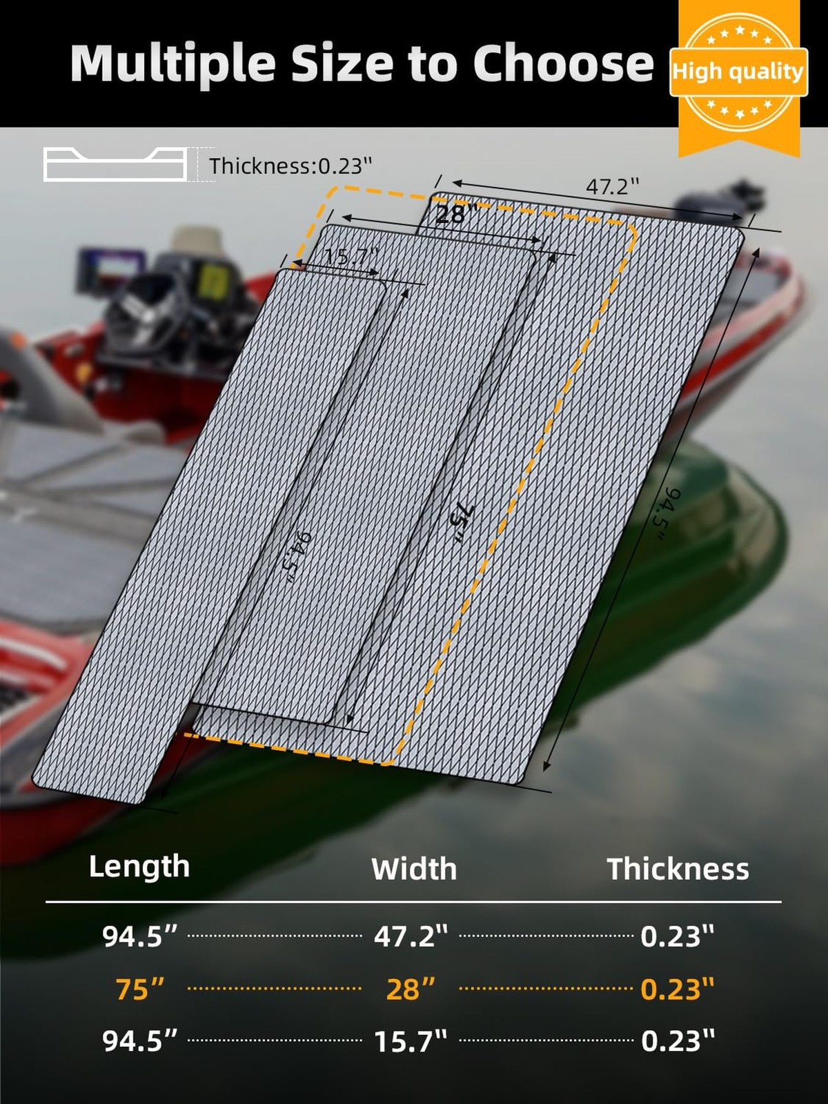 Boat Flooring EVA Foam Boat Decking Marine Mat Non-Slip Self-Adhesive Floorin…
