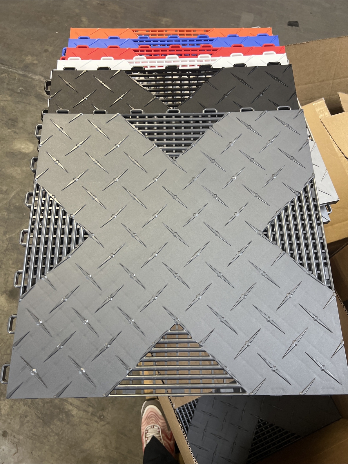 Dark Gray (Graphite) HYBRID-X garage tiles 50 square feet 17” X 17” MADE IN USA