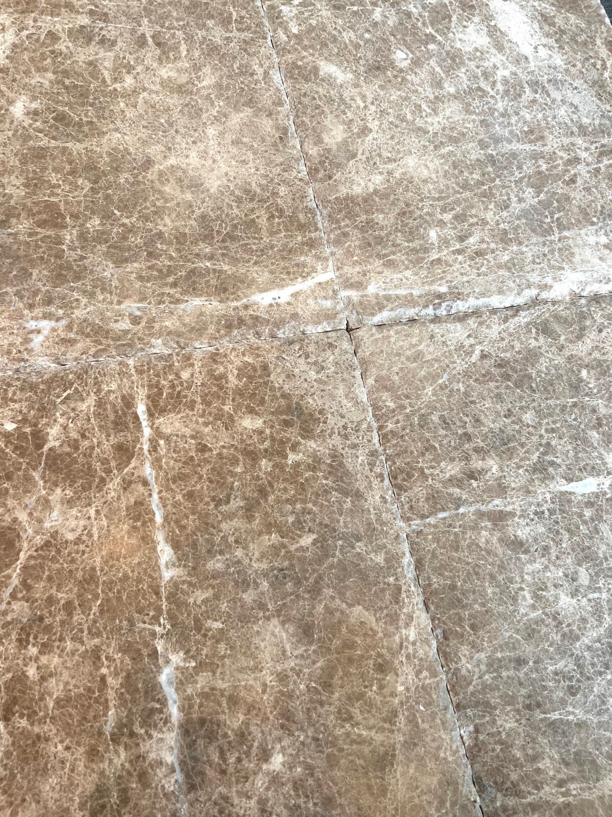 Emperador Light 16×16 Brushed and Chiseled Marble Floor and Wall Tile Backsplash