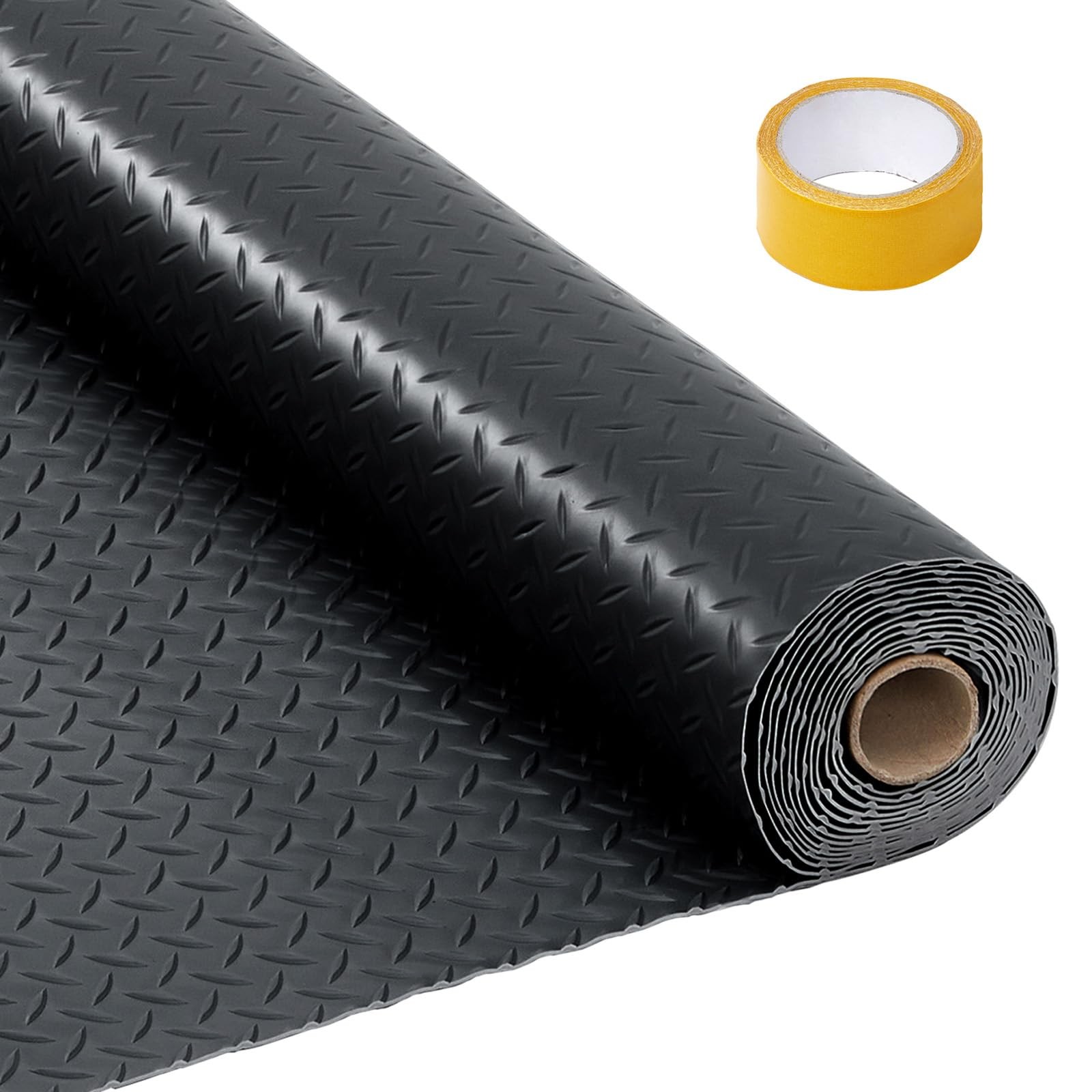 8 x 20 FT Garage Floor Mat, 2mm Thickened PVC Diamond Plate Garage Flooring Roll