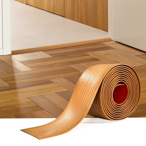 Vinyl Floor Transition Strip Self Adhesive 2 2 in，20 FT Light brown wood grain