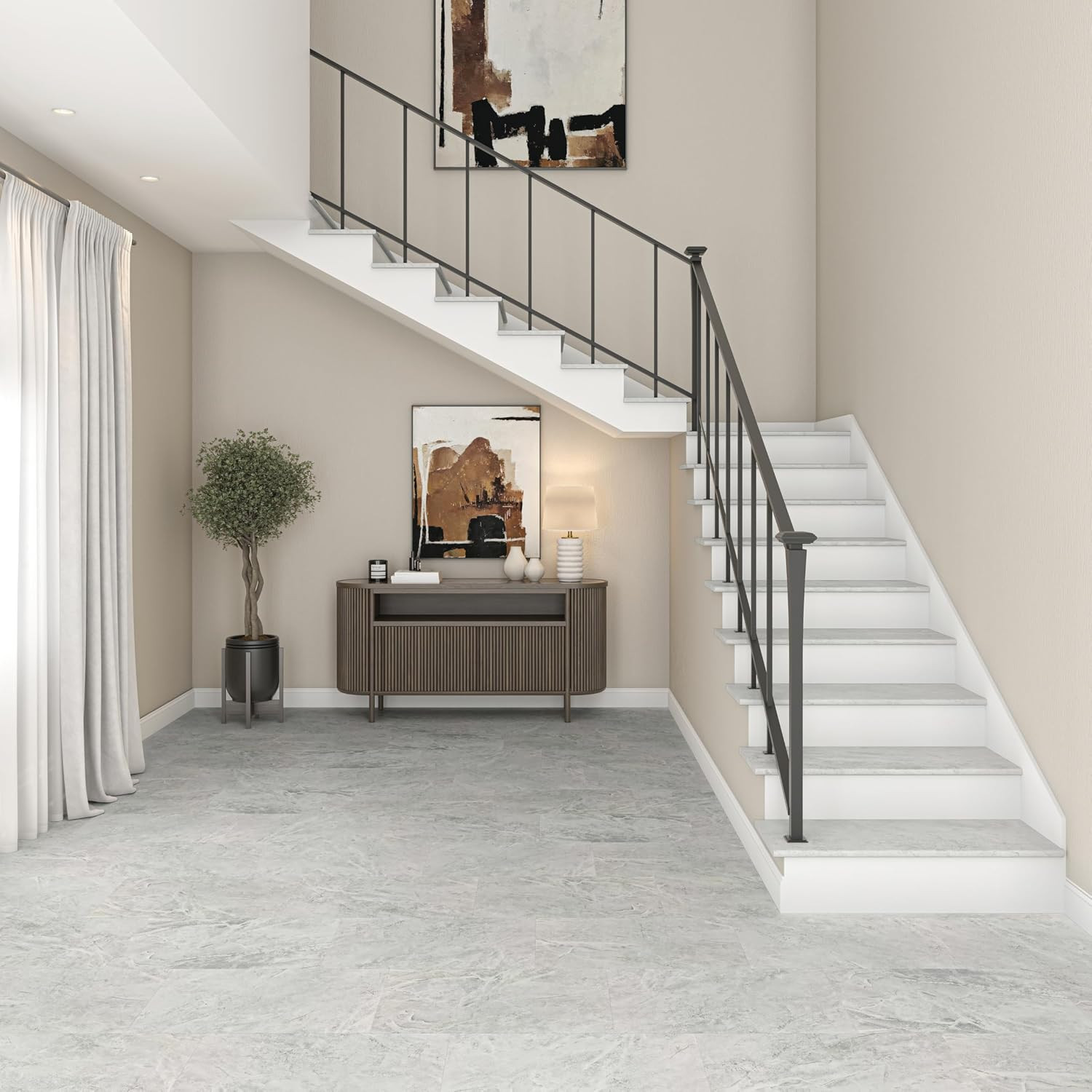 Grantshire 18″x36″ Rigid Click Luxury Vinyl Flooring – 7.5MM, 20 Mil, 22.5 SQFT