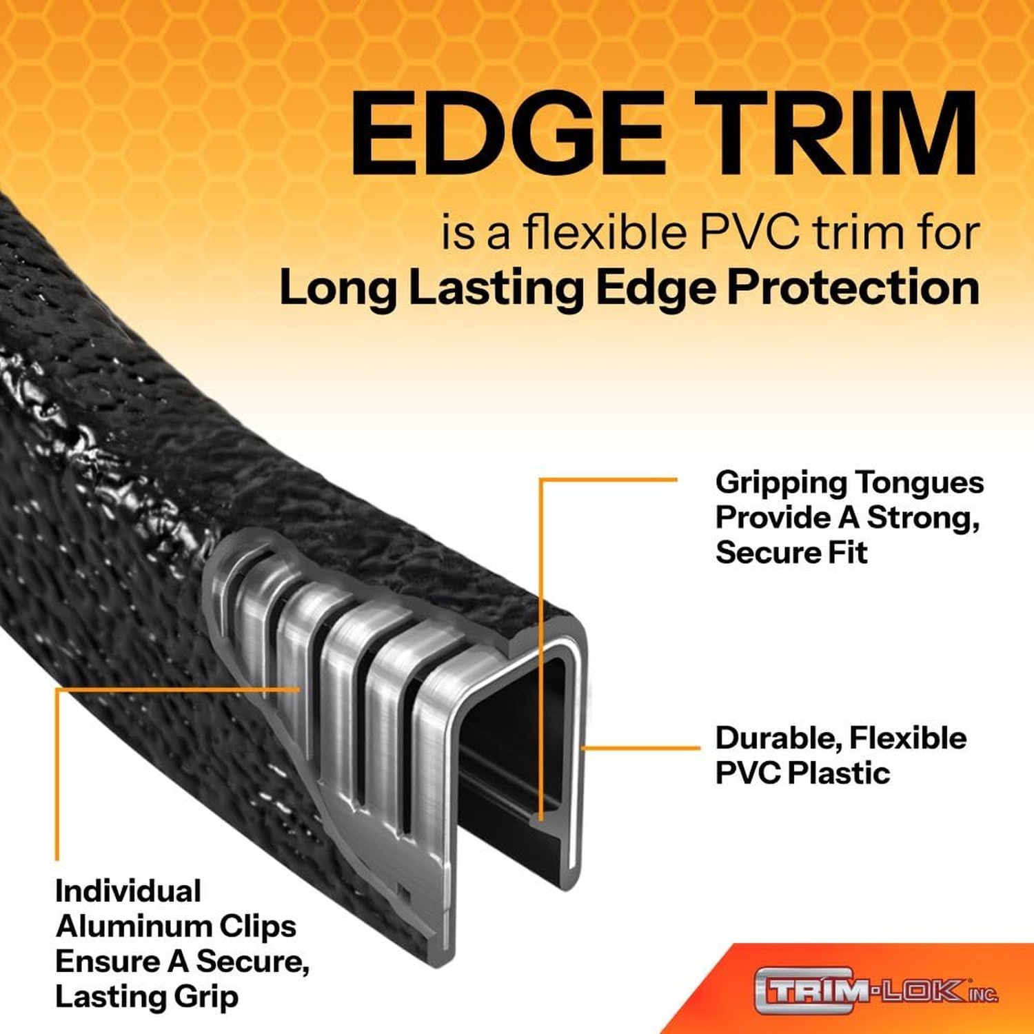 TRIM-LOK Edge Trim, Fits 1/8-Inch Edge, 7/16-Inch Leg Length, 25-Foot Length,…