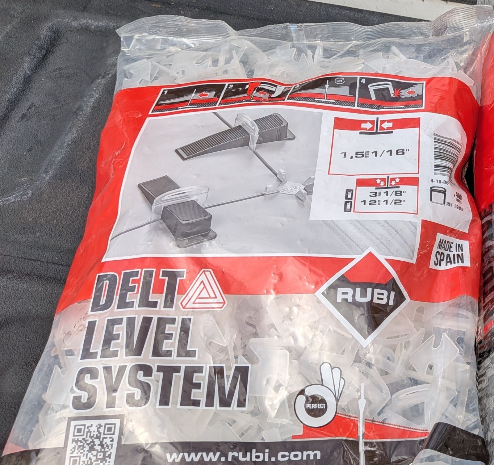 Rubi Tools Delta Tile Leveling System 1/16″ (1.5MM) 400 Count