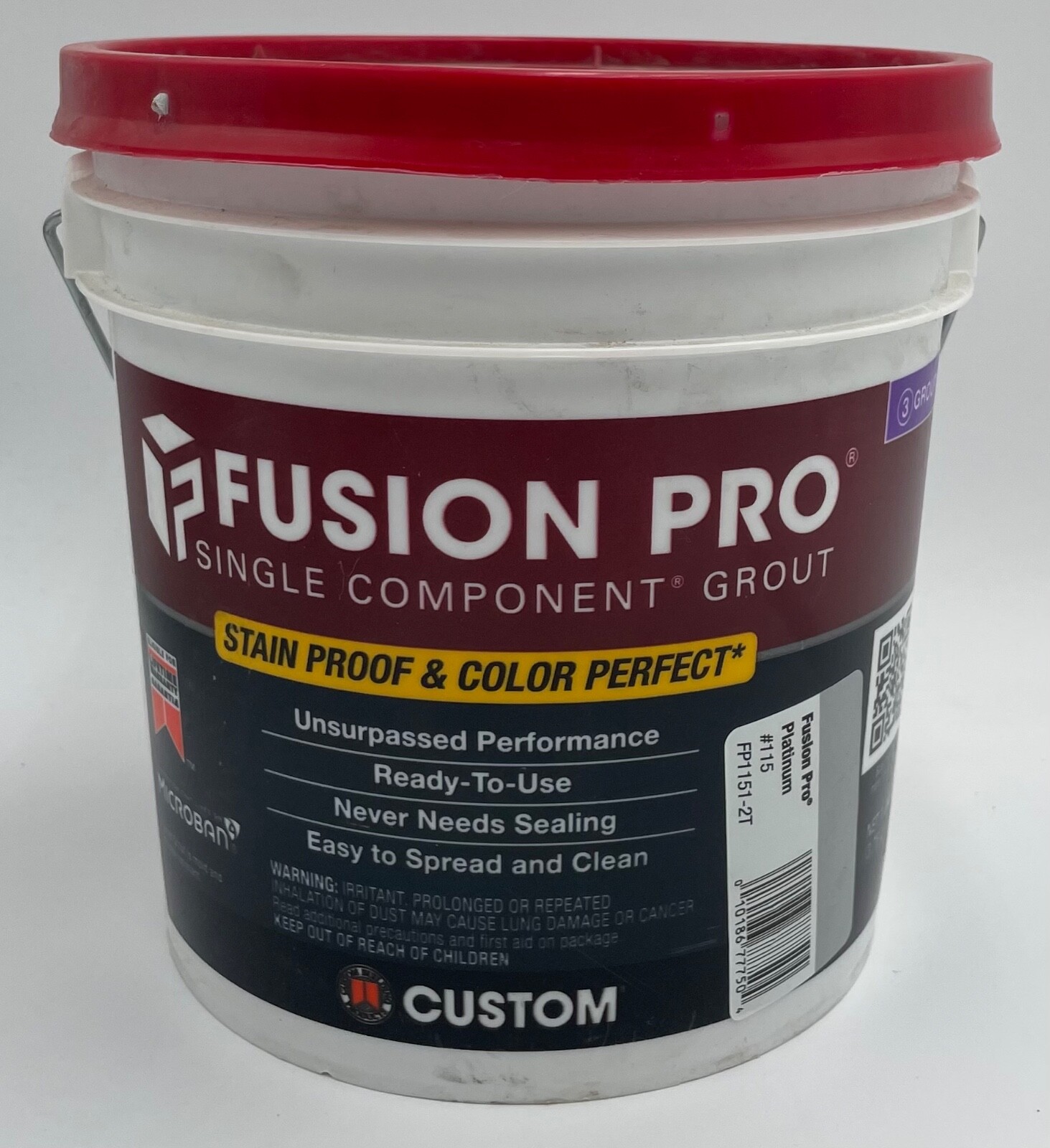 Fusion Pro Single Component Stain Proof Grout – #115 Platinum 1 Gallon NEW