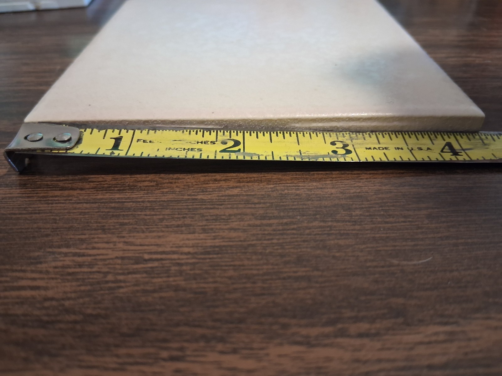 (1 EACH) CERAMIC WALL/FLOOR TILE SOLID OFF-WHITE COLOR 4.45″ x 4.45″ MADE IN USA