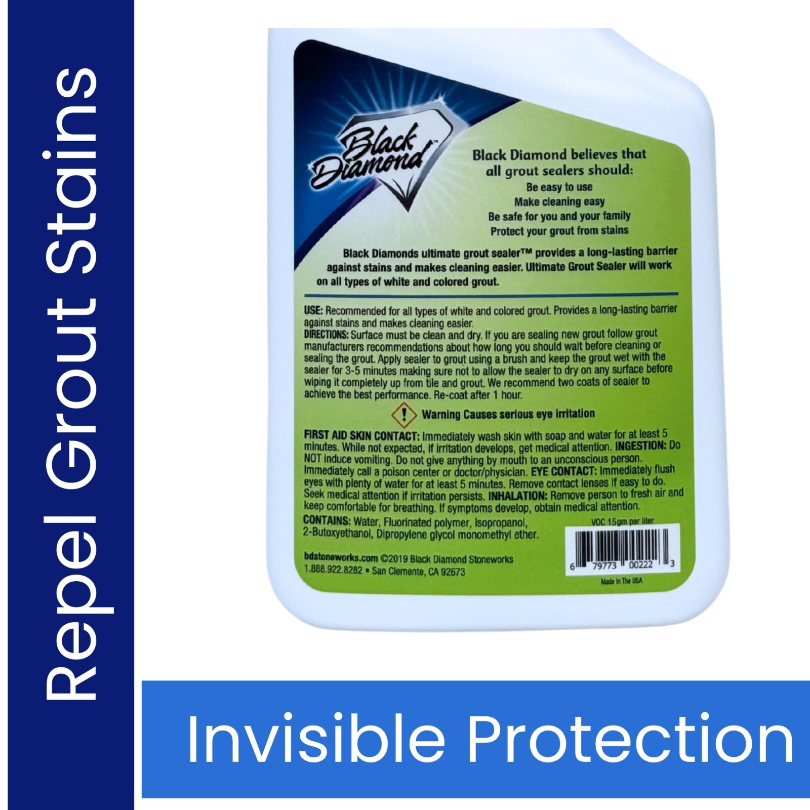 Professional Grout Sealer for Tile & Stone – Stain & Moisture Resistant, Easy-Cl