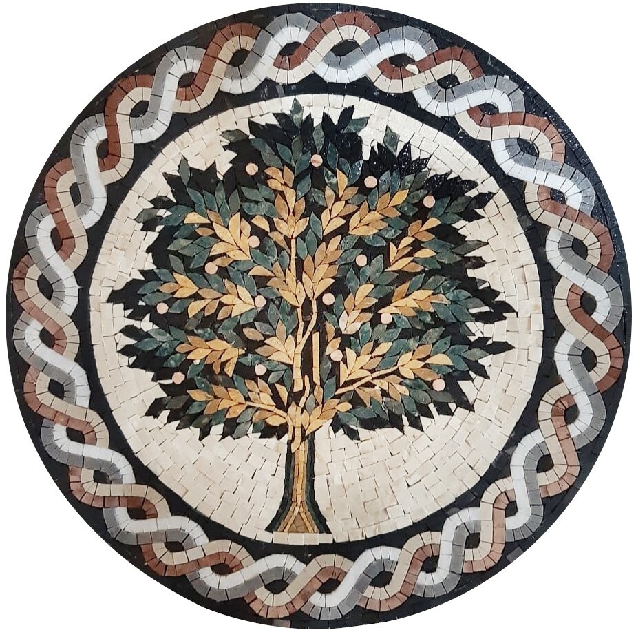Tree of life Mosaic Kitchen Backsplash Handmade Marble Mosaic Tile