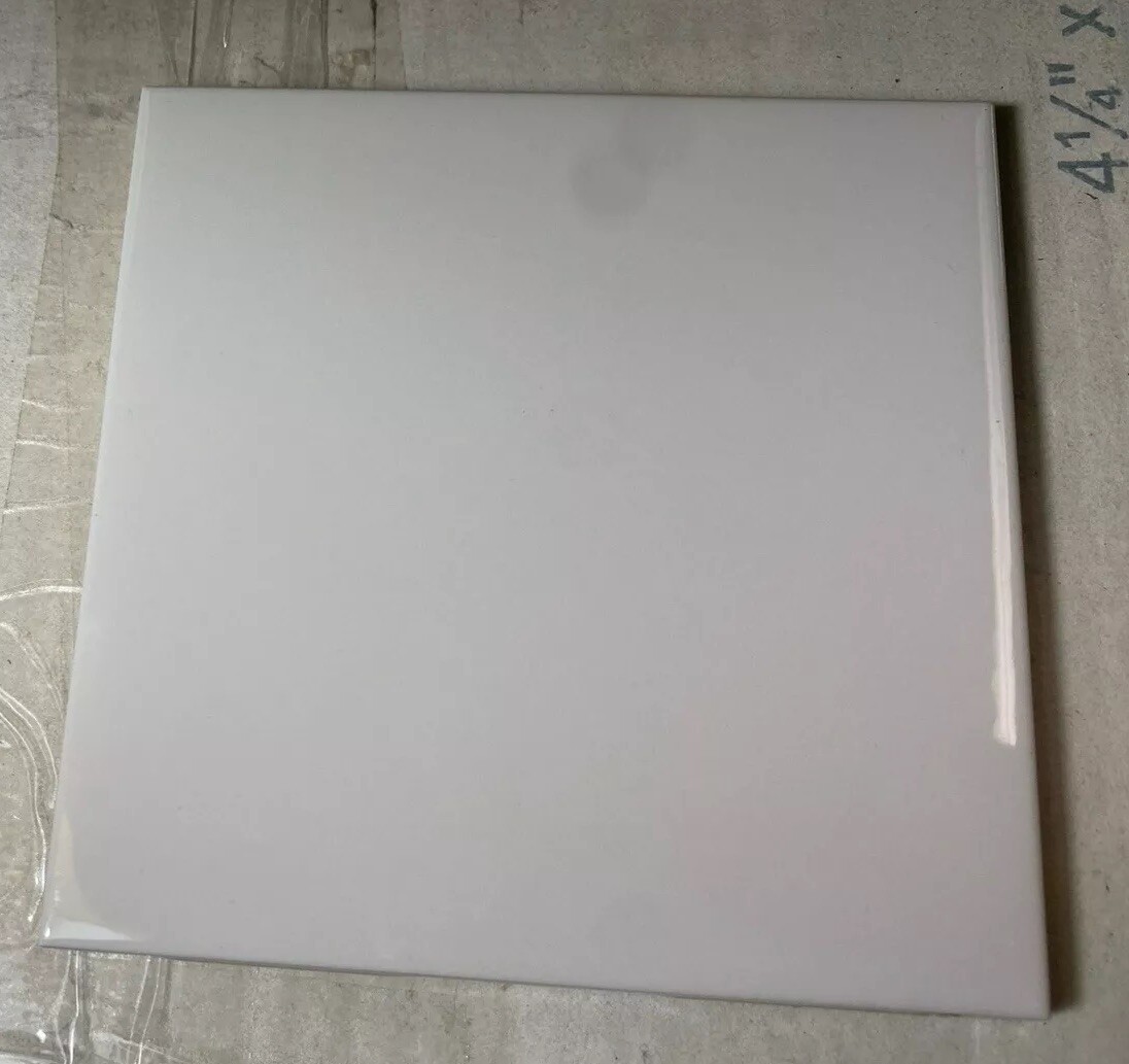 US Ceramic Tile FULL BOX OF 80 Tile 724764 066002 Gloss 4-1/4″ Square Snow White