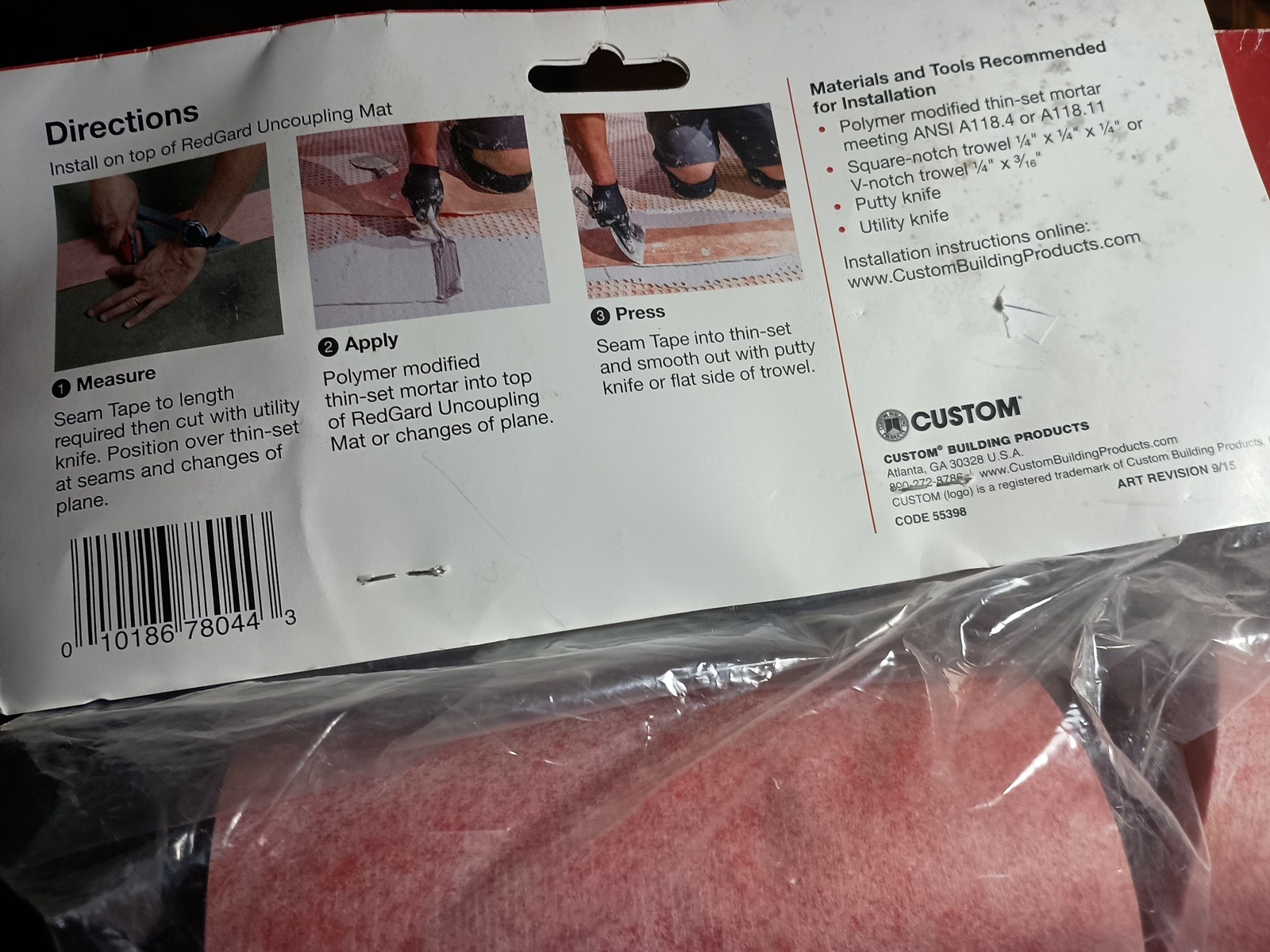 TWO Seam Tape 5in x 16.5 ft Commercial Residential Red Waterproofing Membrane