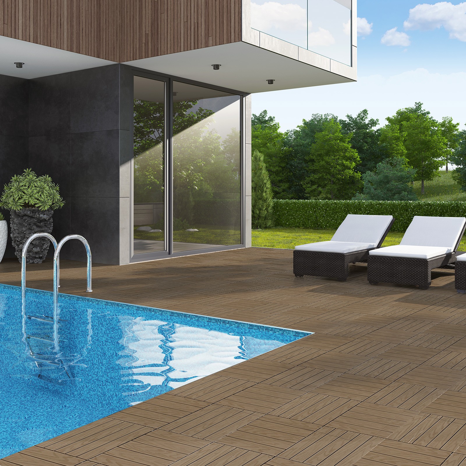 27PCS Interlocking Deck Tiles 12 x 12in Waterproof Flooring Tiles for Outdoor