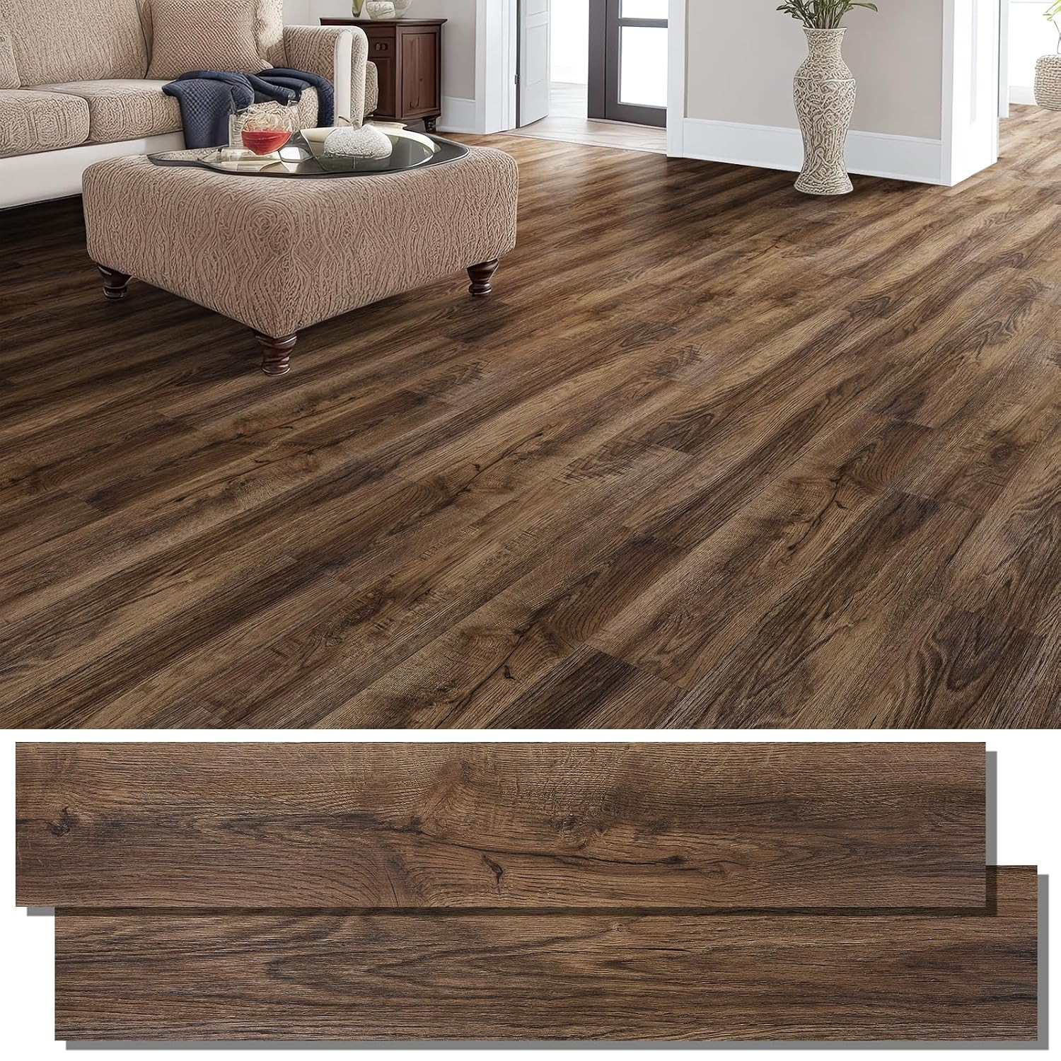 Peel and Stick Floor Tile Vinyl Flooring, Waterproof Vinyl Plank Flooring 36-Pac