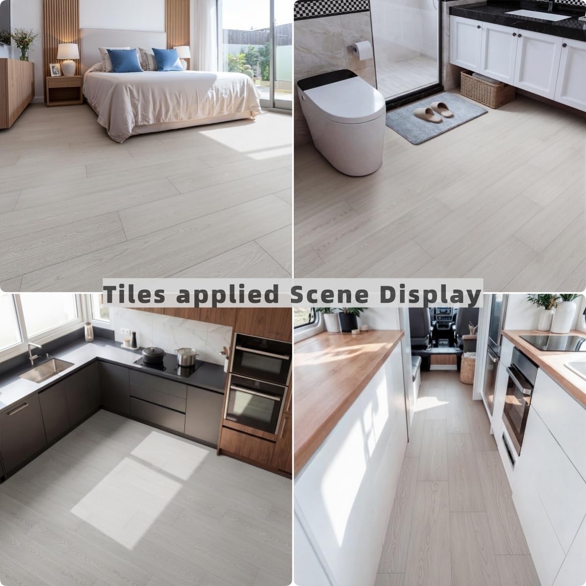 Peel and Stick Vinyl Flooring, 36-Pack 54 Sq.Ft Wood Grain Waterproof Rigid C…