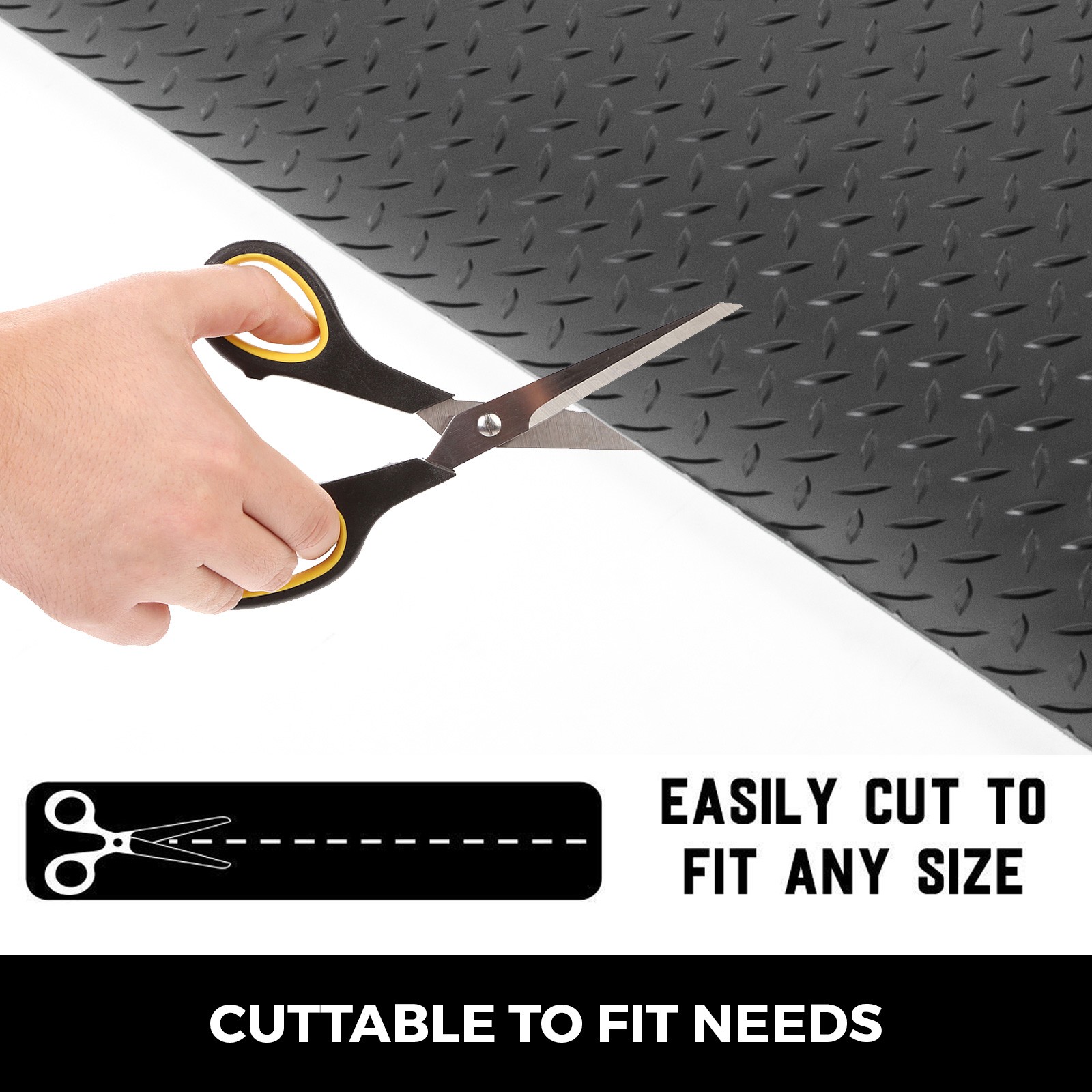 VEVOR Garage Floor Mat Diamond Plate Vinyl 2x Flooring Rolls Non-Slip 14.7×3.6ft