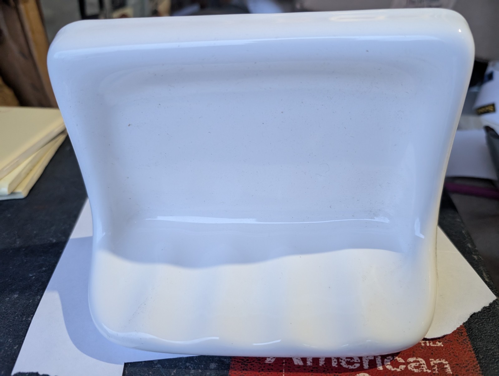 American Olean Ceramic Tile Soap Dish Tub Wall BA725 Polar White 05 New