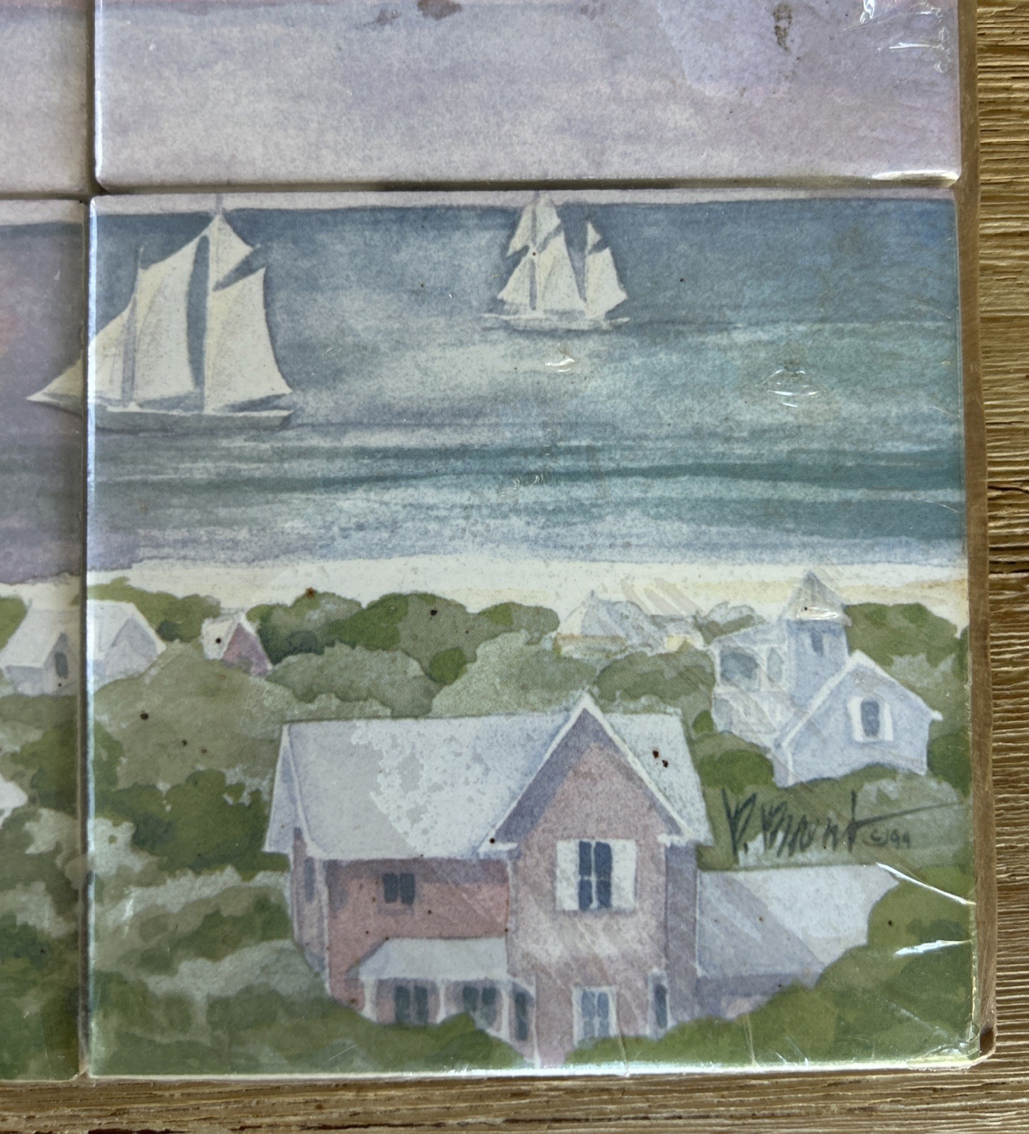 Ceramic Tile Mural Kitchen Backsplash Paul Brent OCEAN VIEW LIGHTHOUSE Pastel