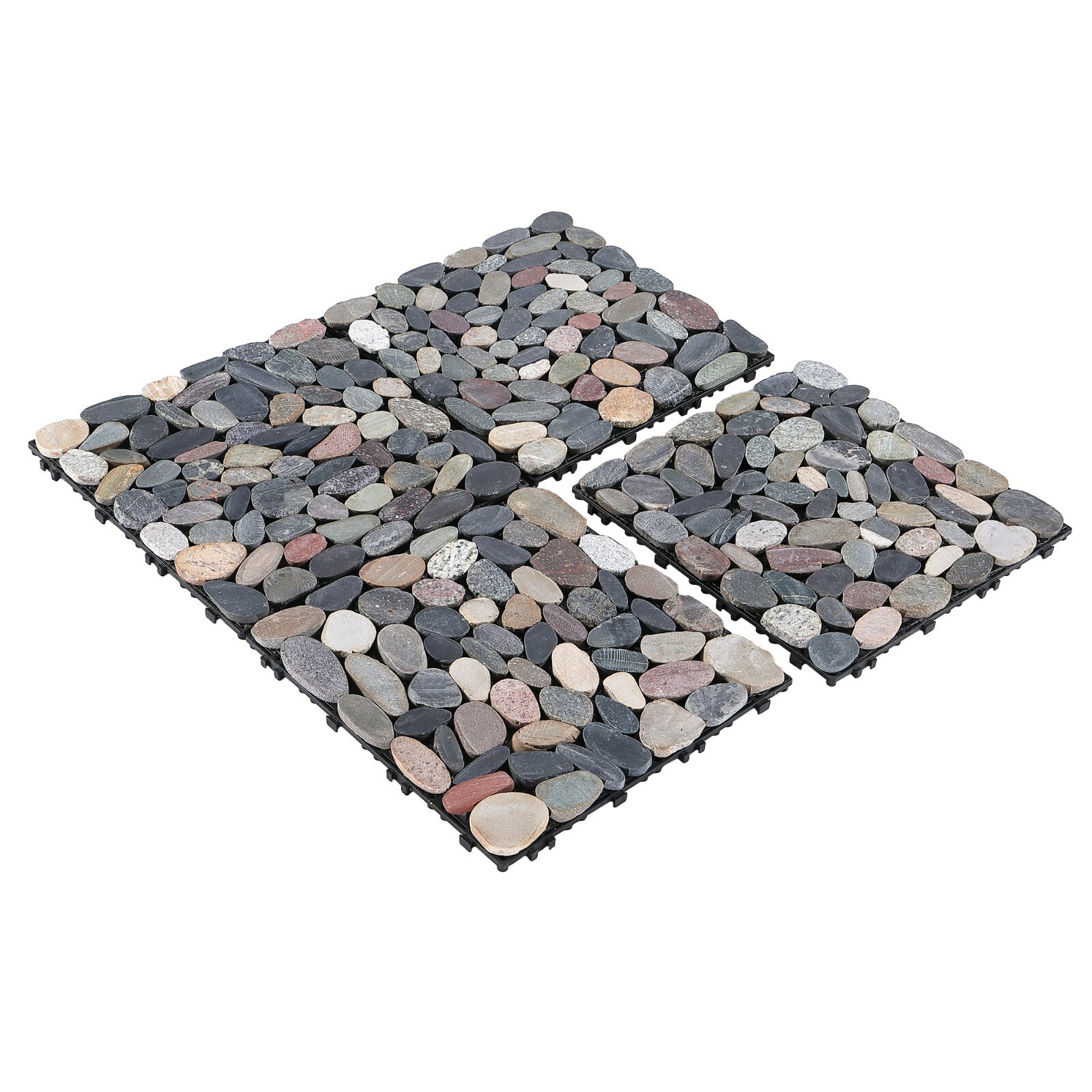 PURE ERA Pebble Interlocking Floor Deck Tiles Indoor Outdoor Use 12″x12″