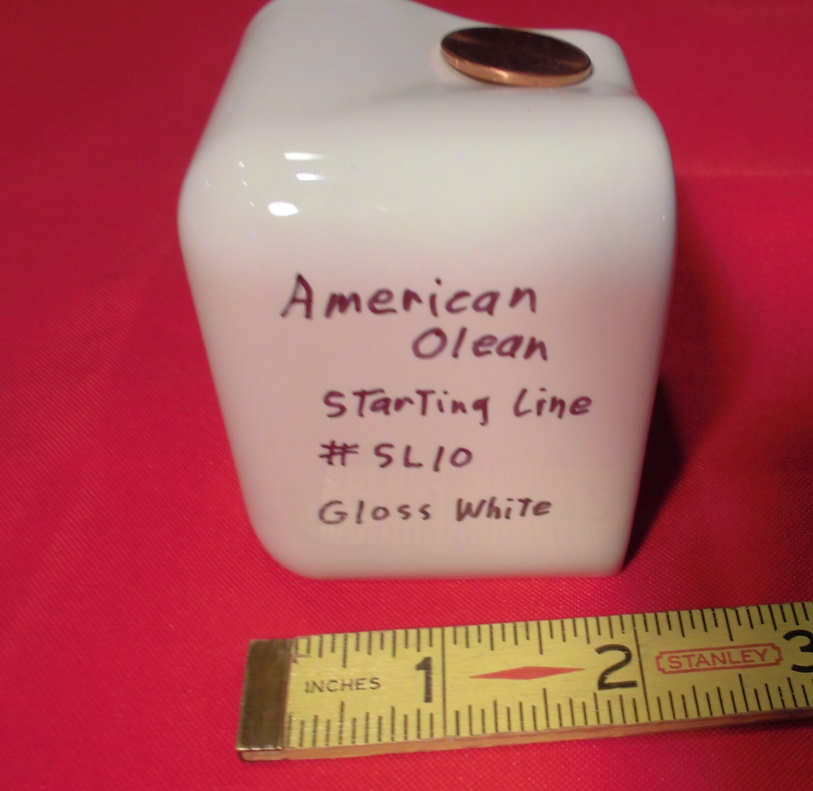 1 pc. Starting Line White: V Cap Corner Ceramic Trim Tile, Countertop Edging, AO