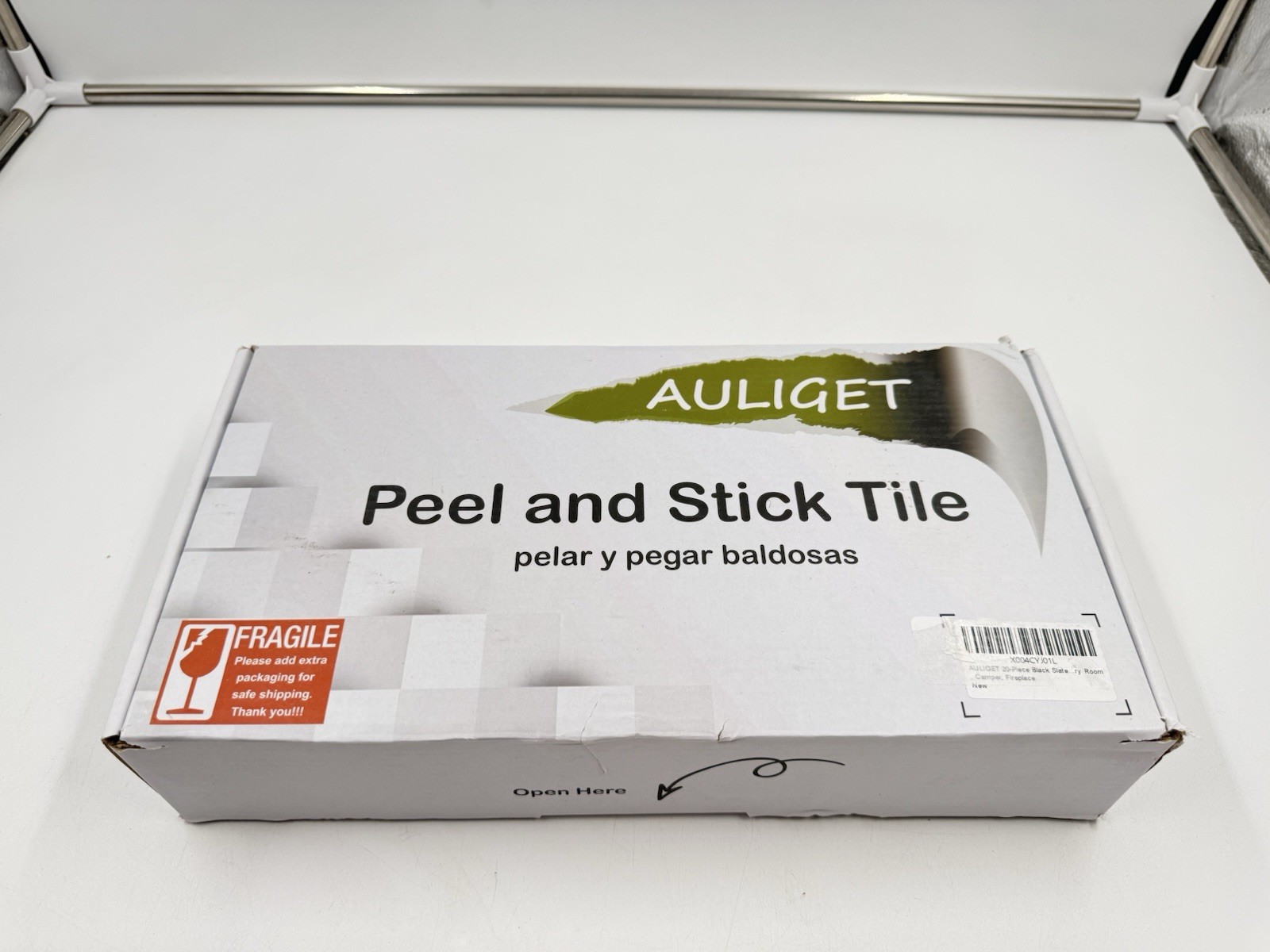 Auliget 6”x12” Black Slate Peel And Stick Backsplash Wall Tiles 20pcs PVC FAUX